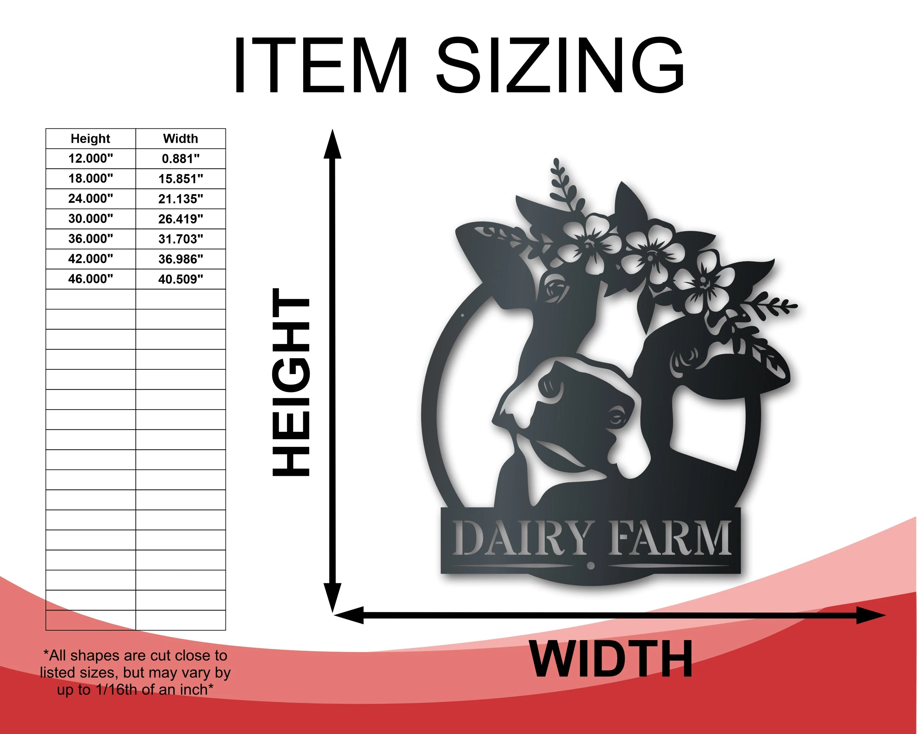 Custom Metal Flower Cow Wall Art | Indoor Outdoor | Up to 30" | Over 20 Color Options - Image 2