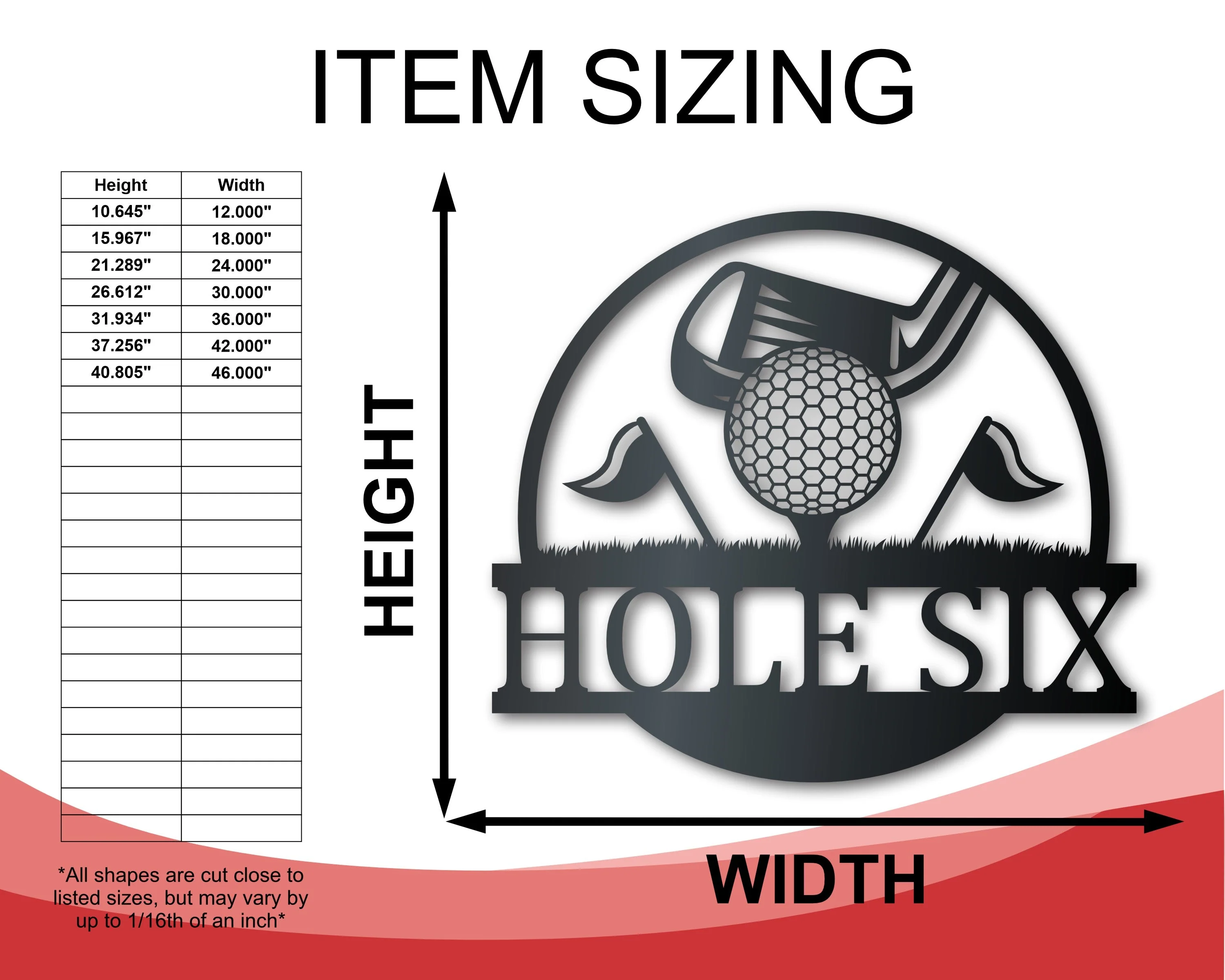 Custom Metal Golf Course Wall Art - Custom Metal Sports Sign - 14 Color Options - Image 2