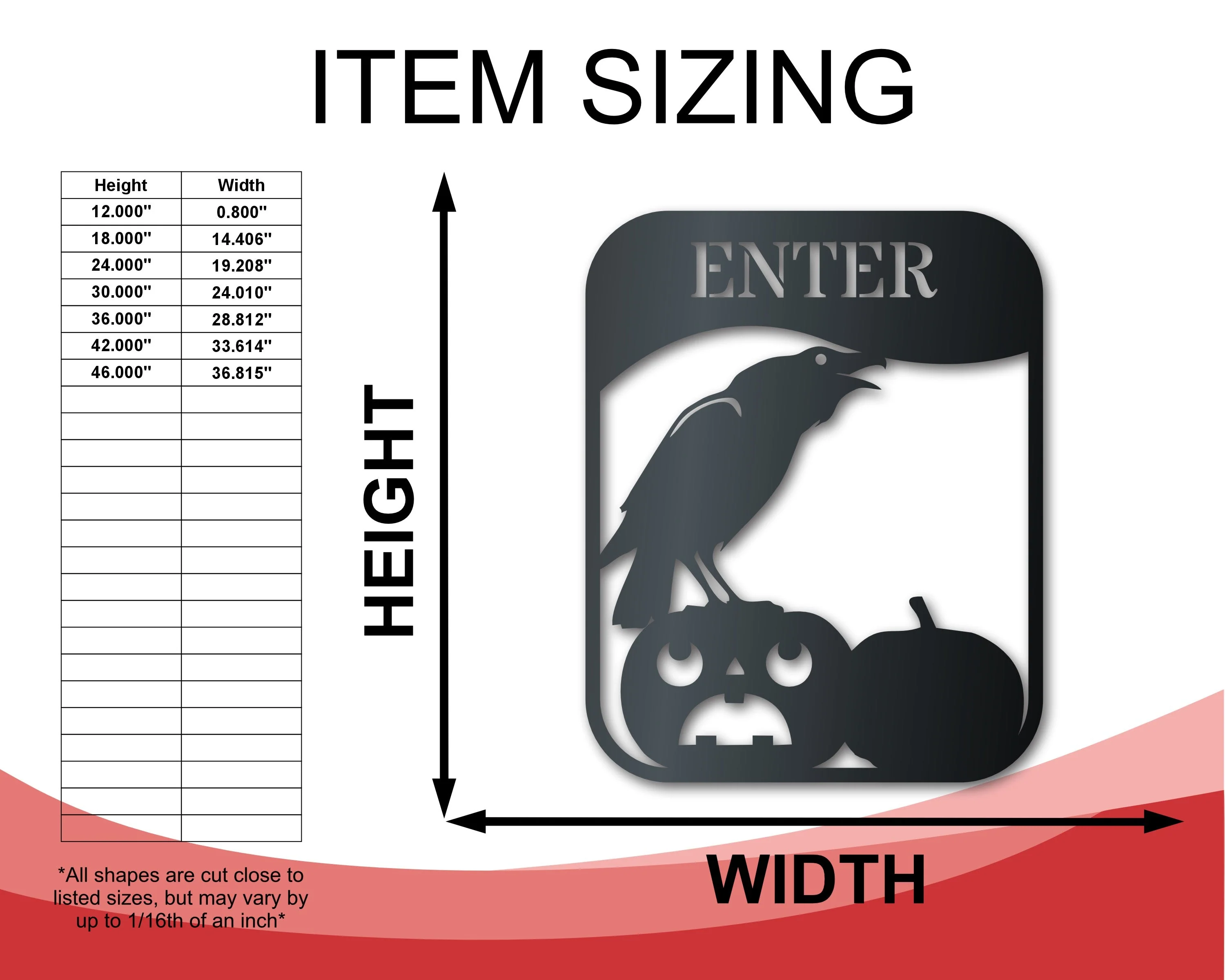 Custom Metal Halloween Signs | Set of 3 | Indoor Outdoor | Up to 46" | Over 20 Color Options - Image 4