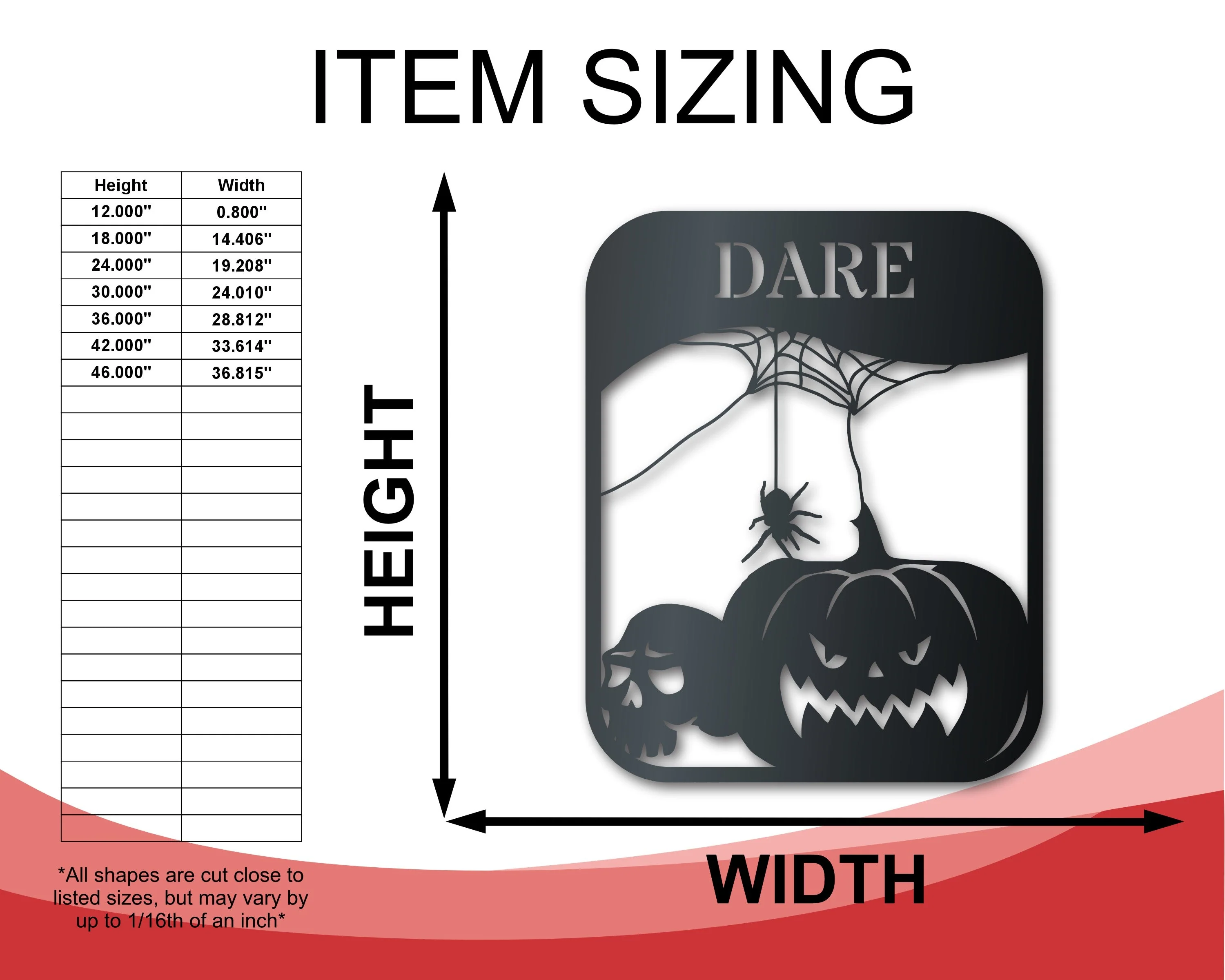 Custom Metal Halloween Signs | Set of 3 | Indoor Outdoor | Up to 46" | Over 20 Color Options - Image 6