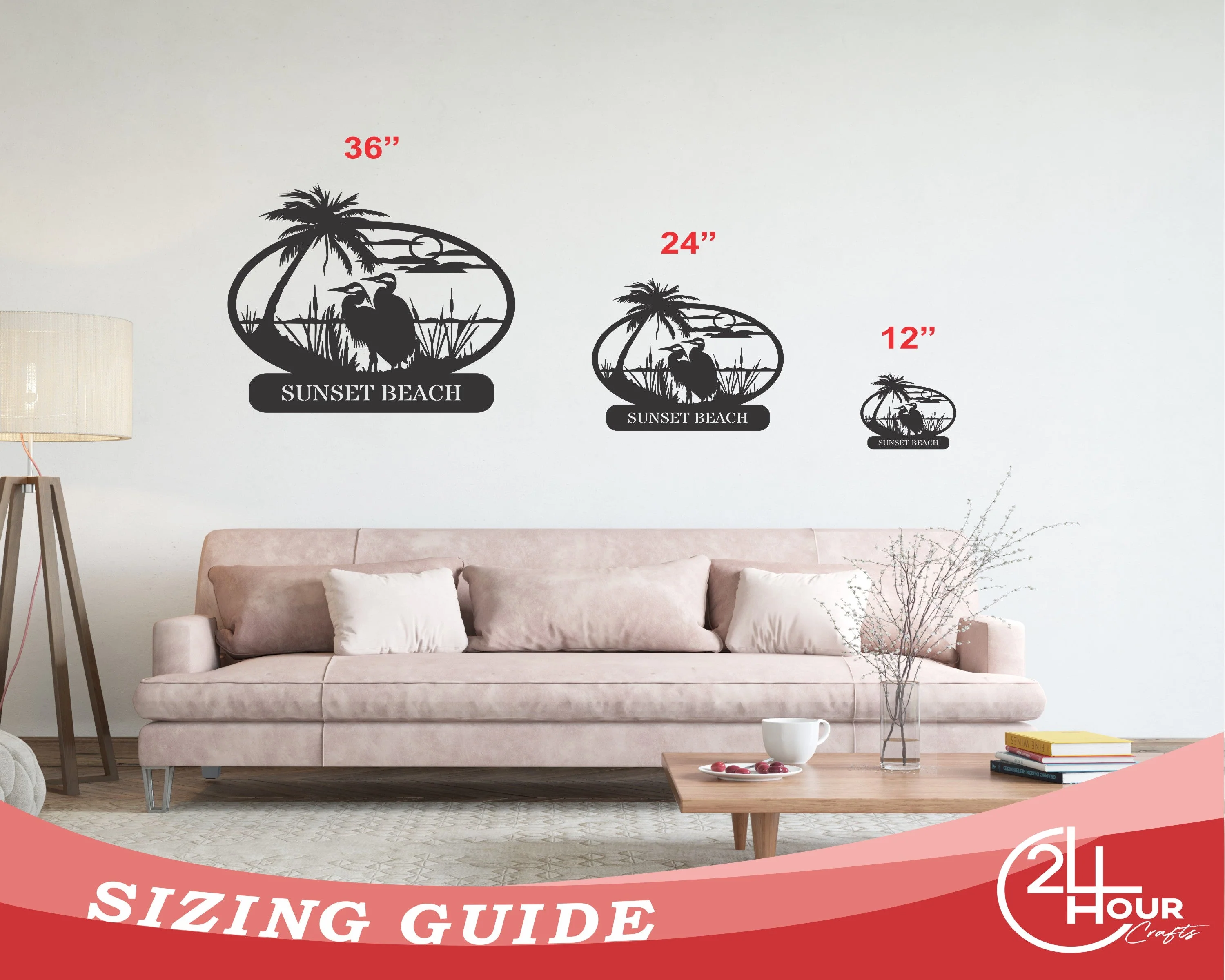 Custom Metal Heron Inlet Sign Personalized Wall Art - Image 3