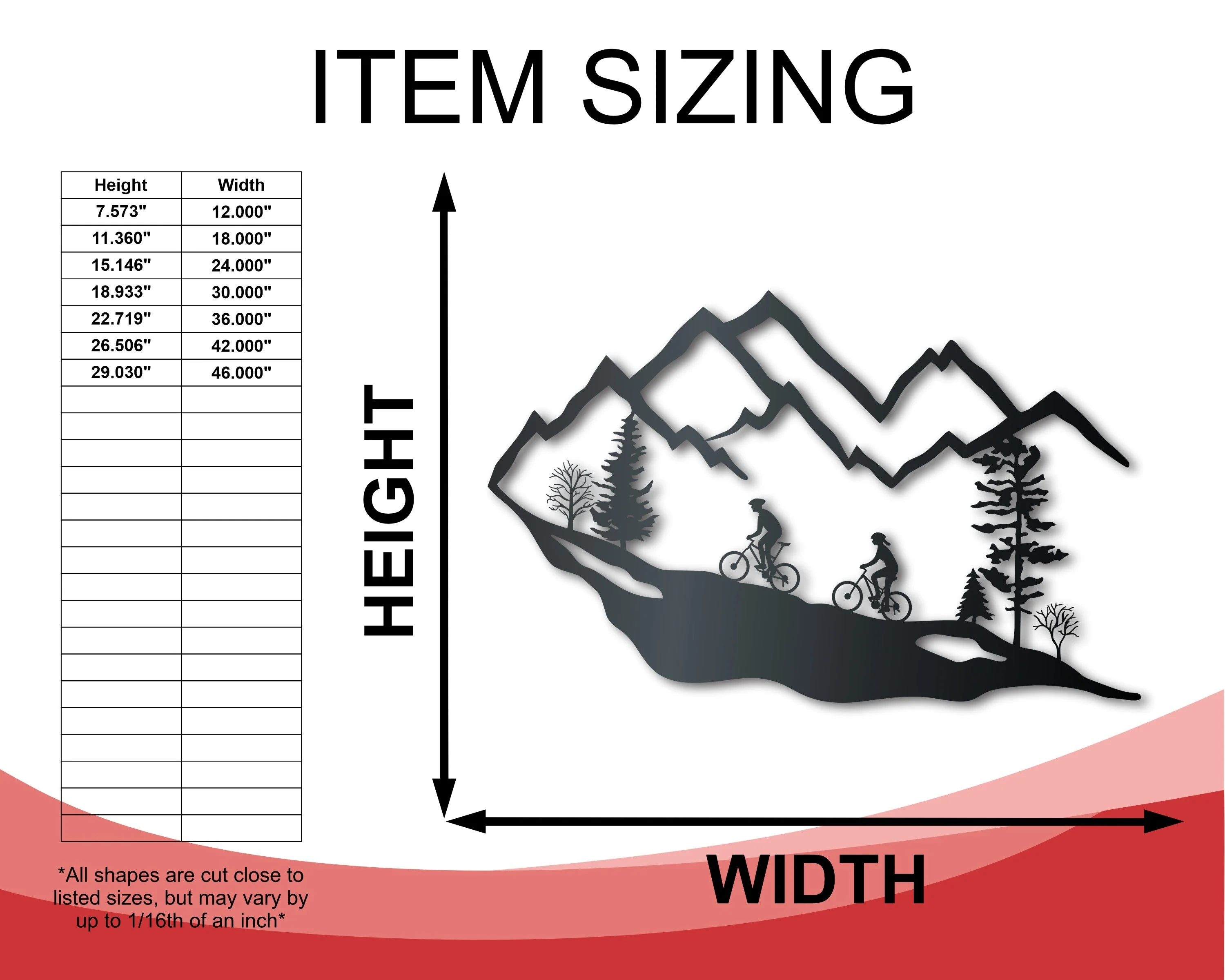 Custom Metal Mountain Biking Wall Art - Metal Sports Sign - 14 Color Options - Image 2
