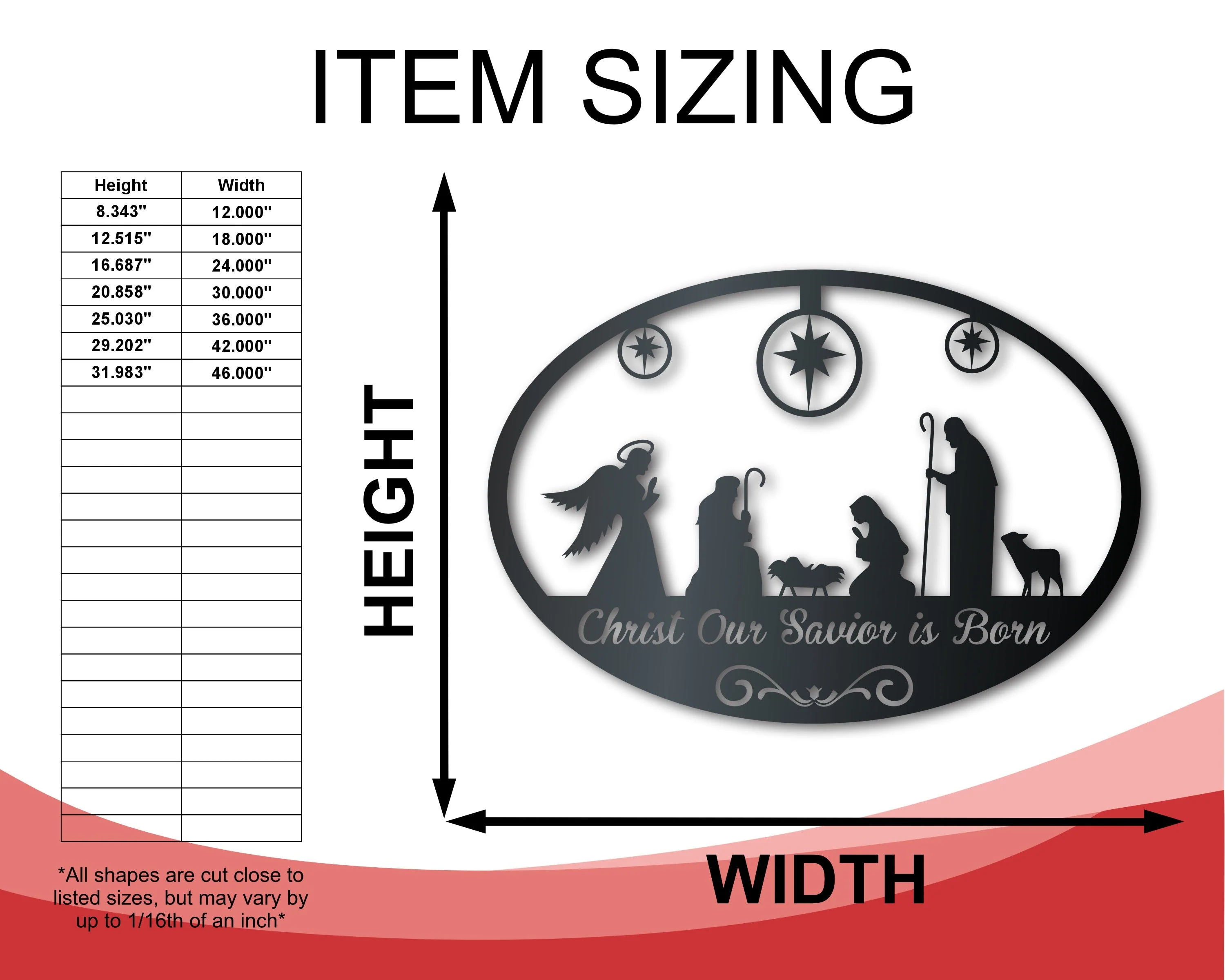 Custom Metal Nativity Scene Wall Art | Christmas | Indoor Outdoor | Up to 36" | Over 20 Color Options - Image 2