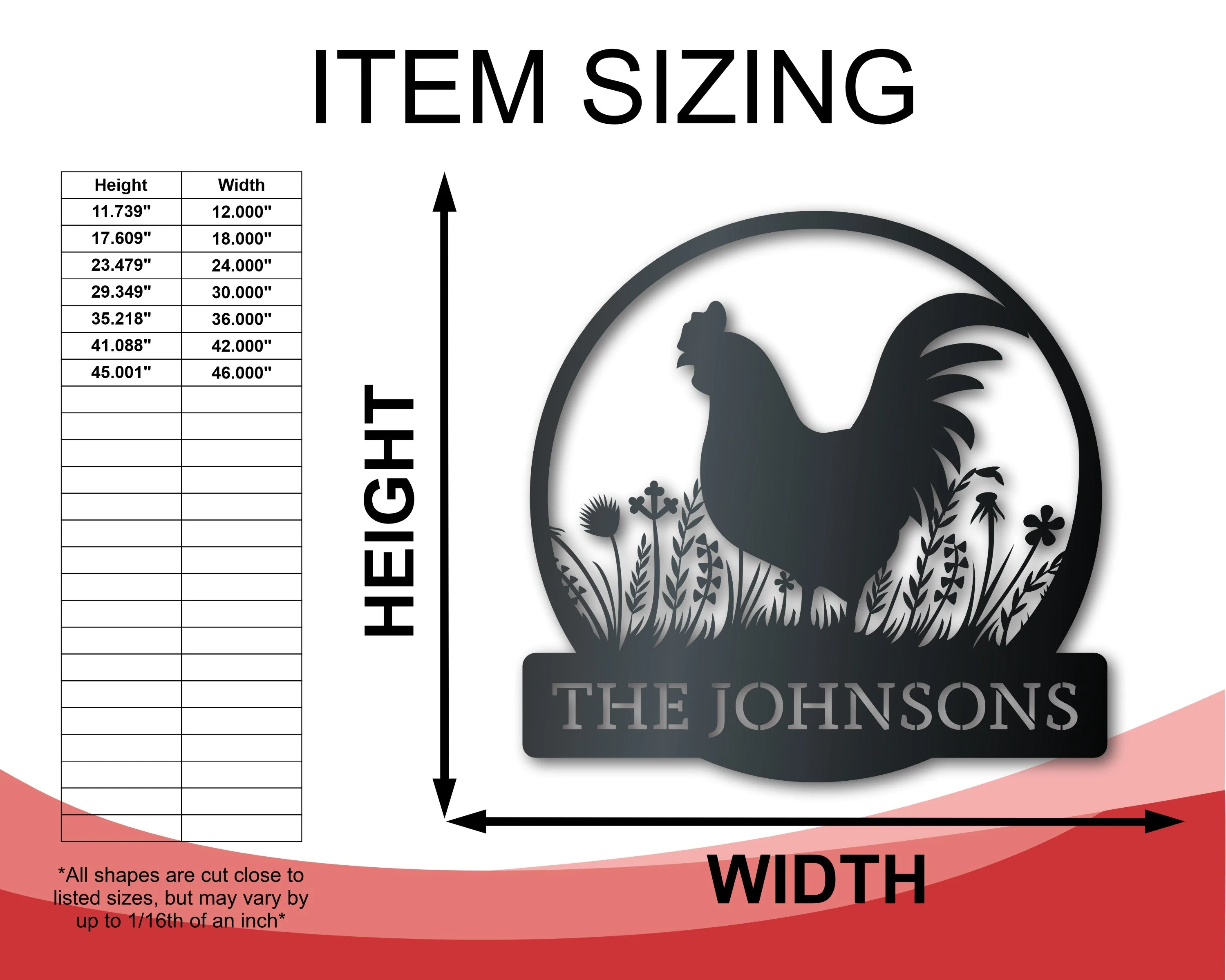 Custom Metal Rooster Wall Art - Custom Homestead Sign - 14 Color Options - Image 2
