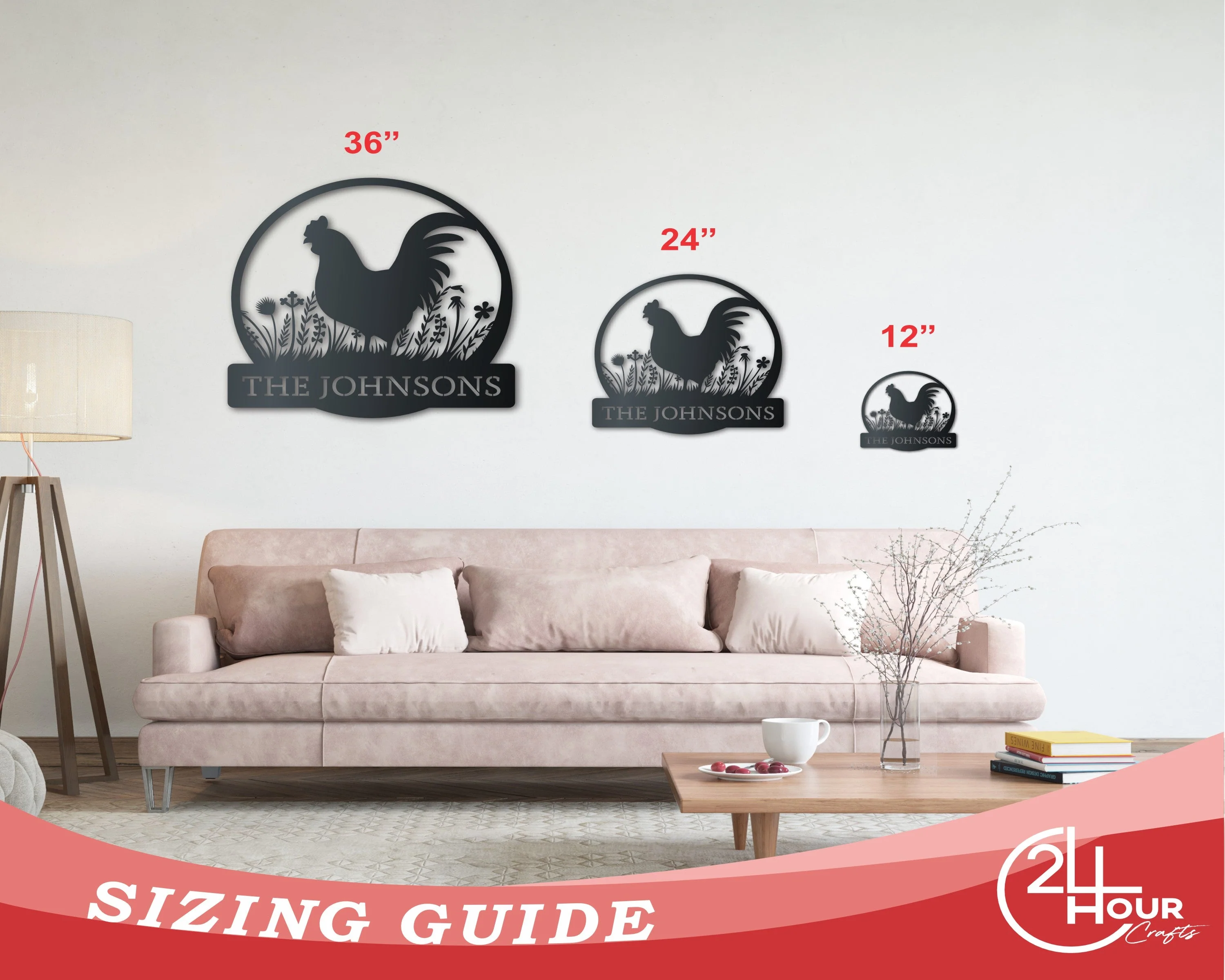 Custom Metal Rooster Wall Art - Custom Homestead Sign - 14 Color Options - Image 3