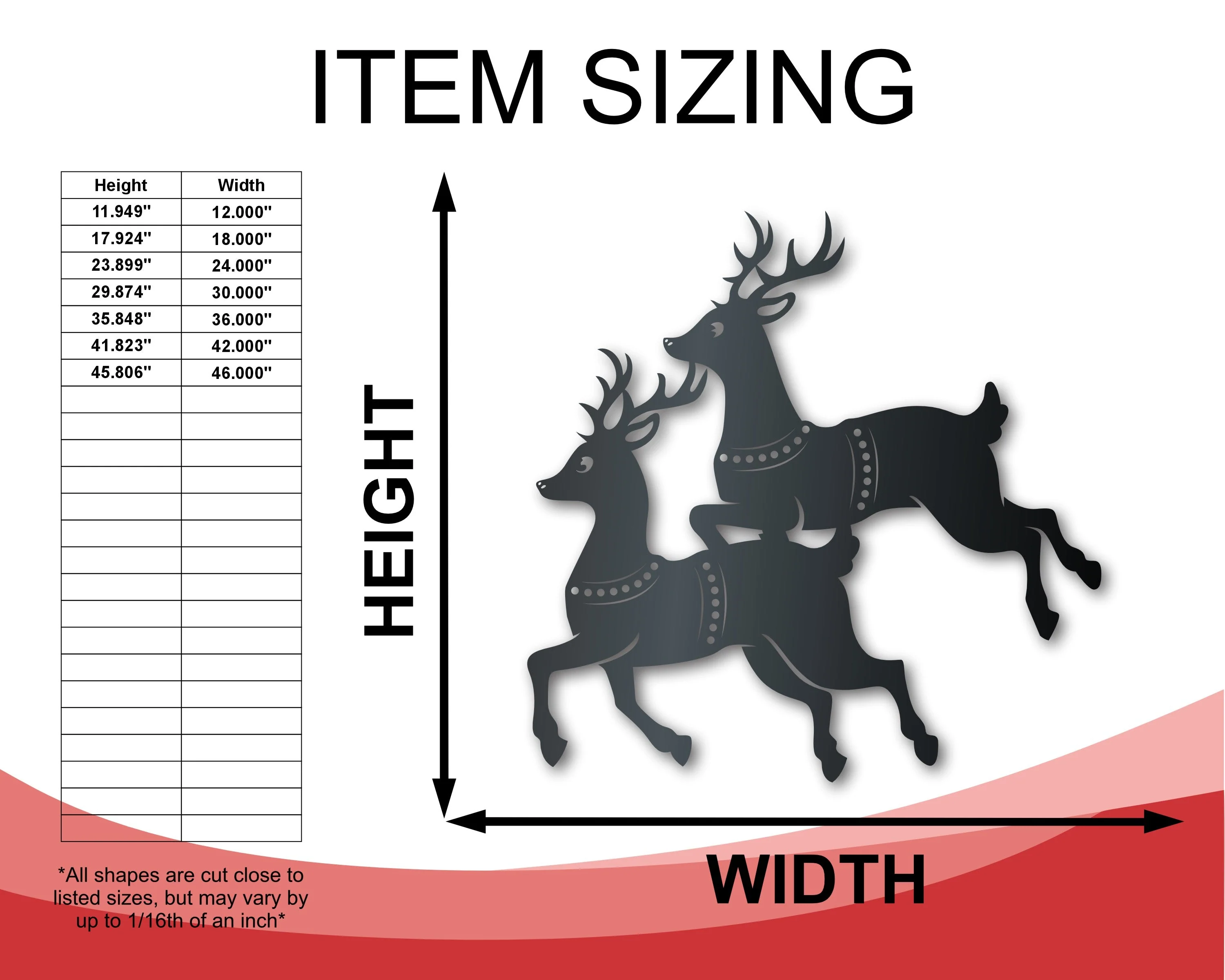 Custom Metal Santa and Reindeer Wall Art | Three Piece Set | Christmas | Indoor Outdoor | Up to 36" | Over 20 Color Options - Image 3