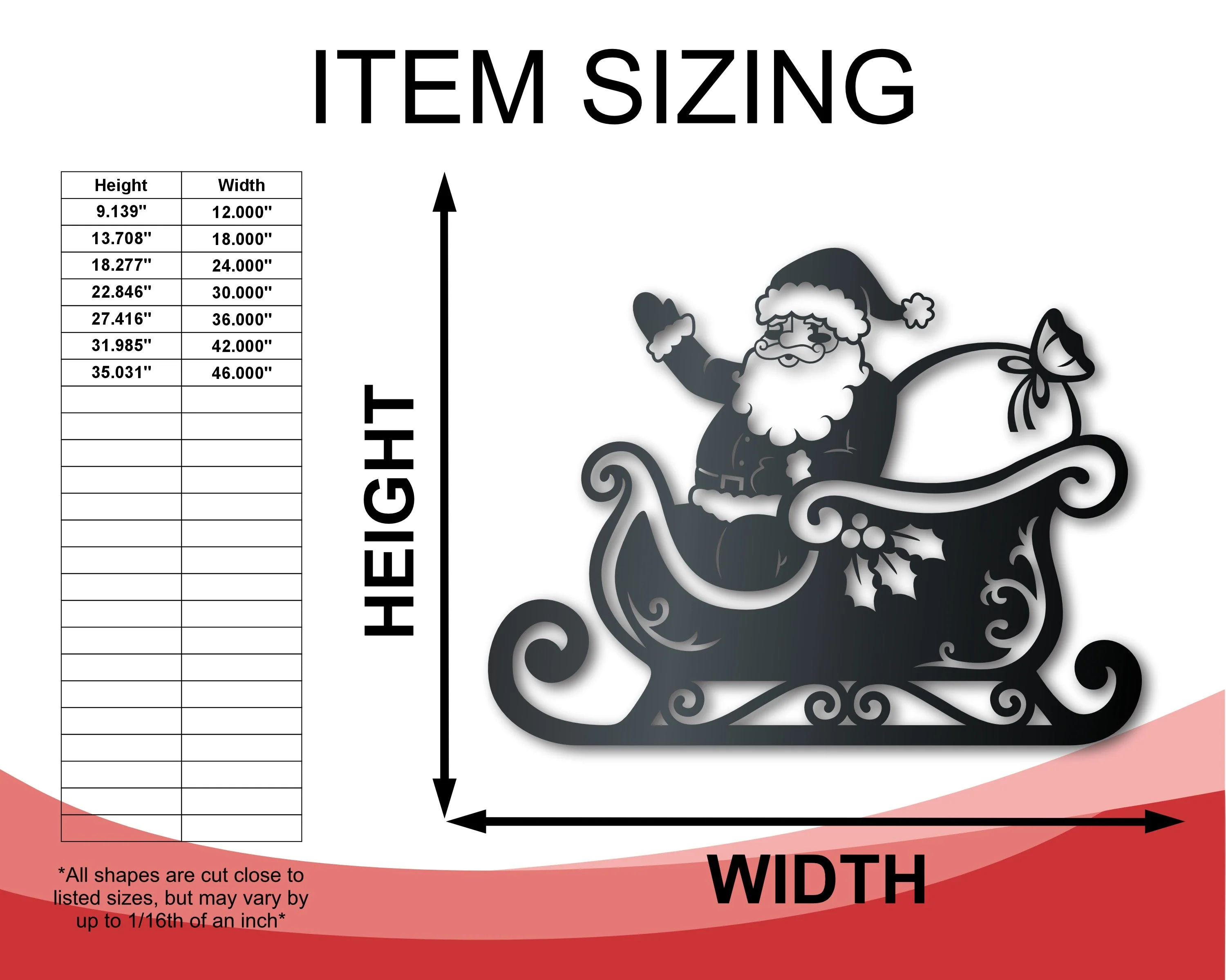 Custom Metal Santa and Reindeer Wall Art | Three Piece Set | Christmas | Indoor Outdoor | Up to 36" | Over 20 Color Options - Image 4
