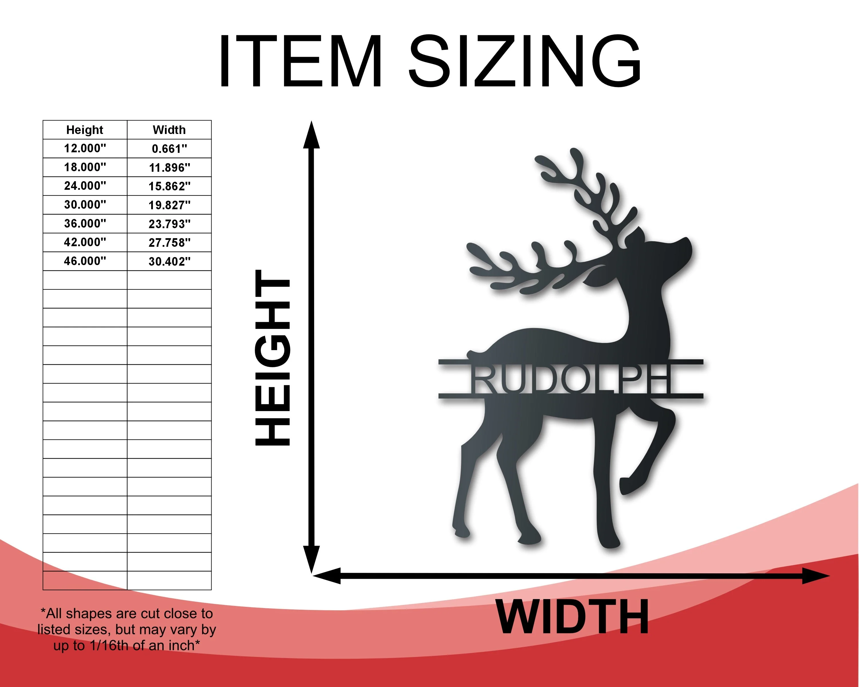Custom Metal Split Reindeer Wall Art | Winter Holiday | Indoor Outdoor | Up to 36" | Over 20 Color Options - Image 2