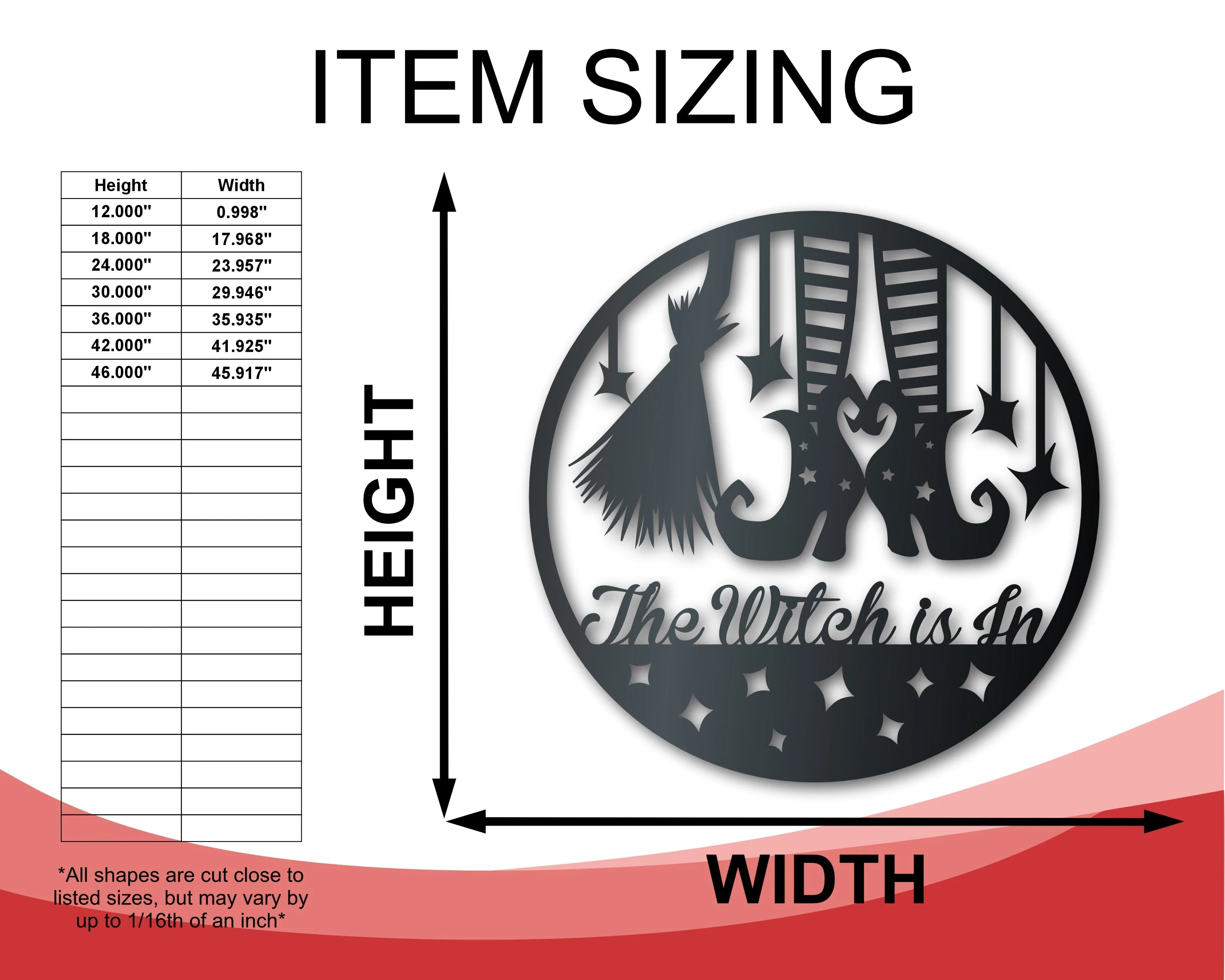 Custom Metal Witch Feet and Broom Wall Art | Halloween | Indoor Outdoor | Up to 36" | Over 20 Color Options - Image 2