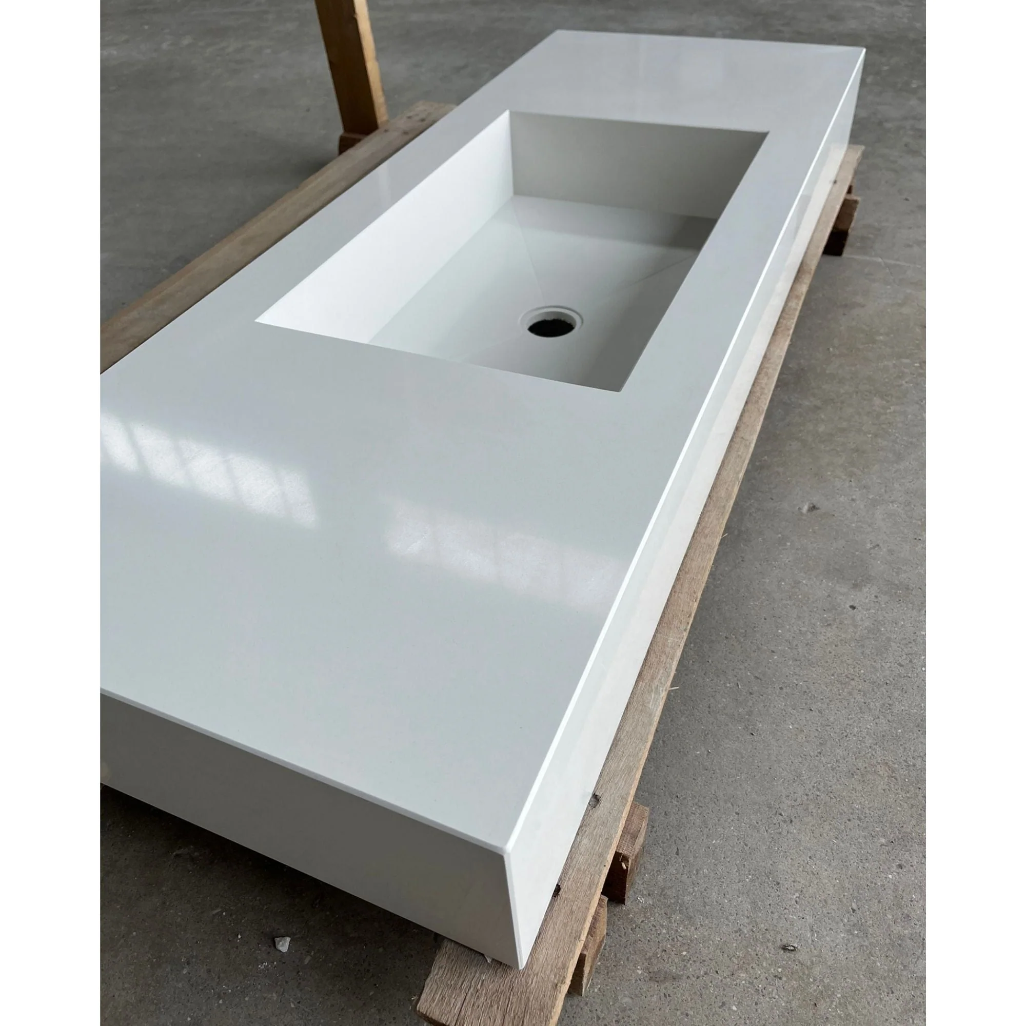 CUSTOM PURE WHITE QUARTZ SINK (QU-056) - Image 10
