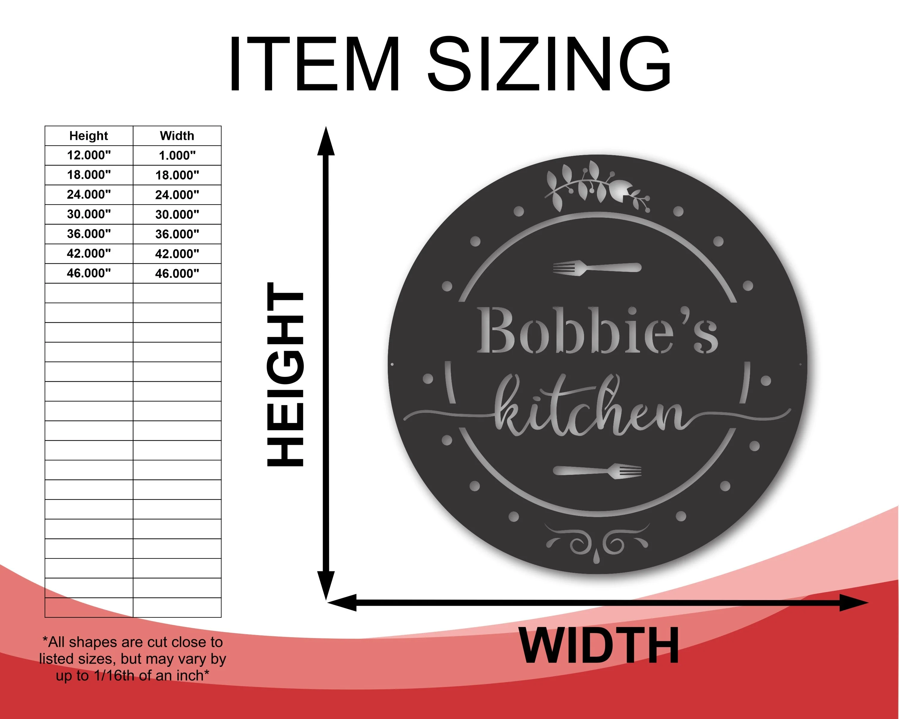 Custom Round Metal Kitchen Sign | Round Kitchen Wall Decor | Custom Kitchen Wall Sign | 15 Color Options - Image 3