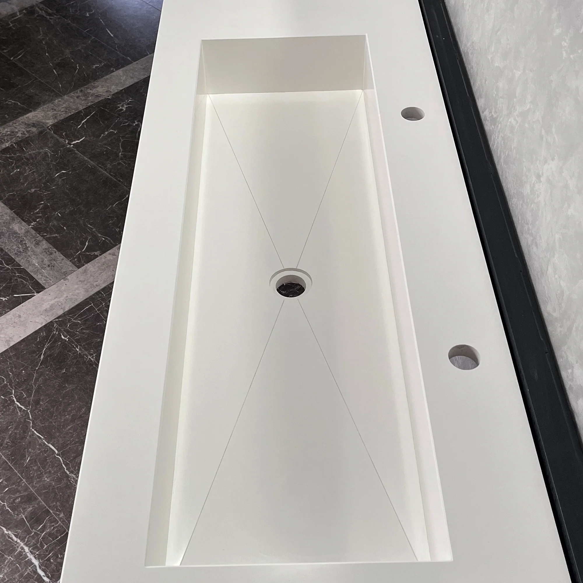 CUSTOM WHITE QUARTZ TROUGH SINK (QU-077) - Image 3