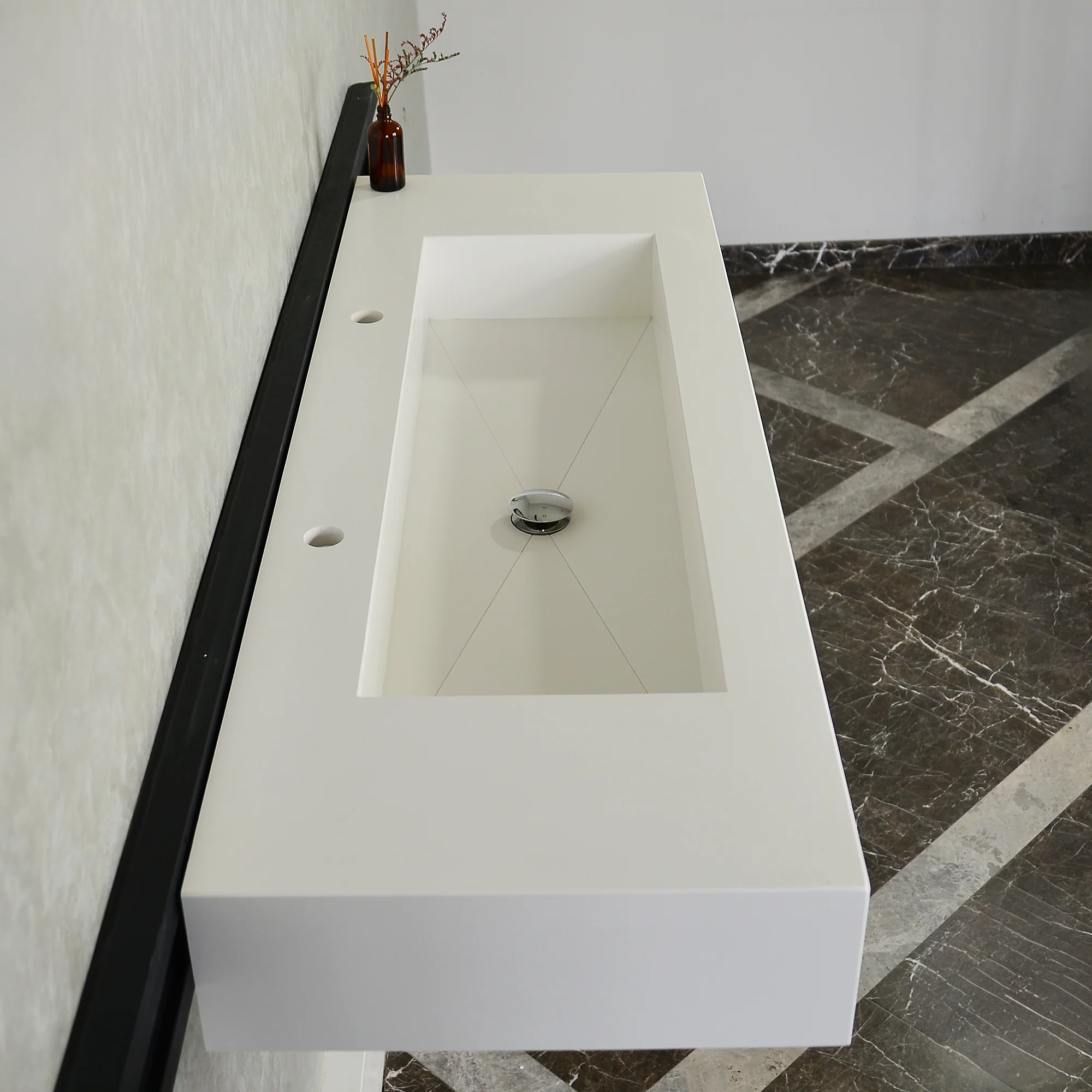 CUSTOM WHITE QUARTZ TROUGH SINK (QU-077) - Image 4
