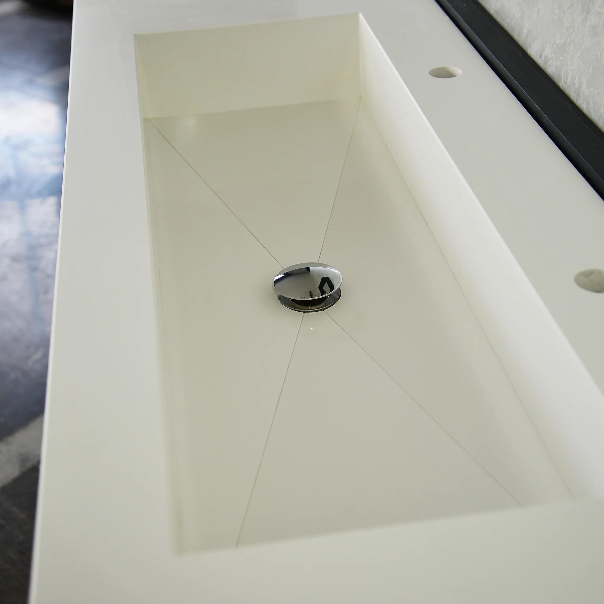 CUSTOM WHITE QUARTZ TROUGH SINK (QU-077) - Image 9