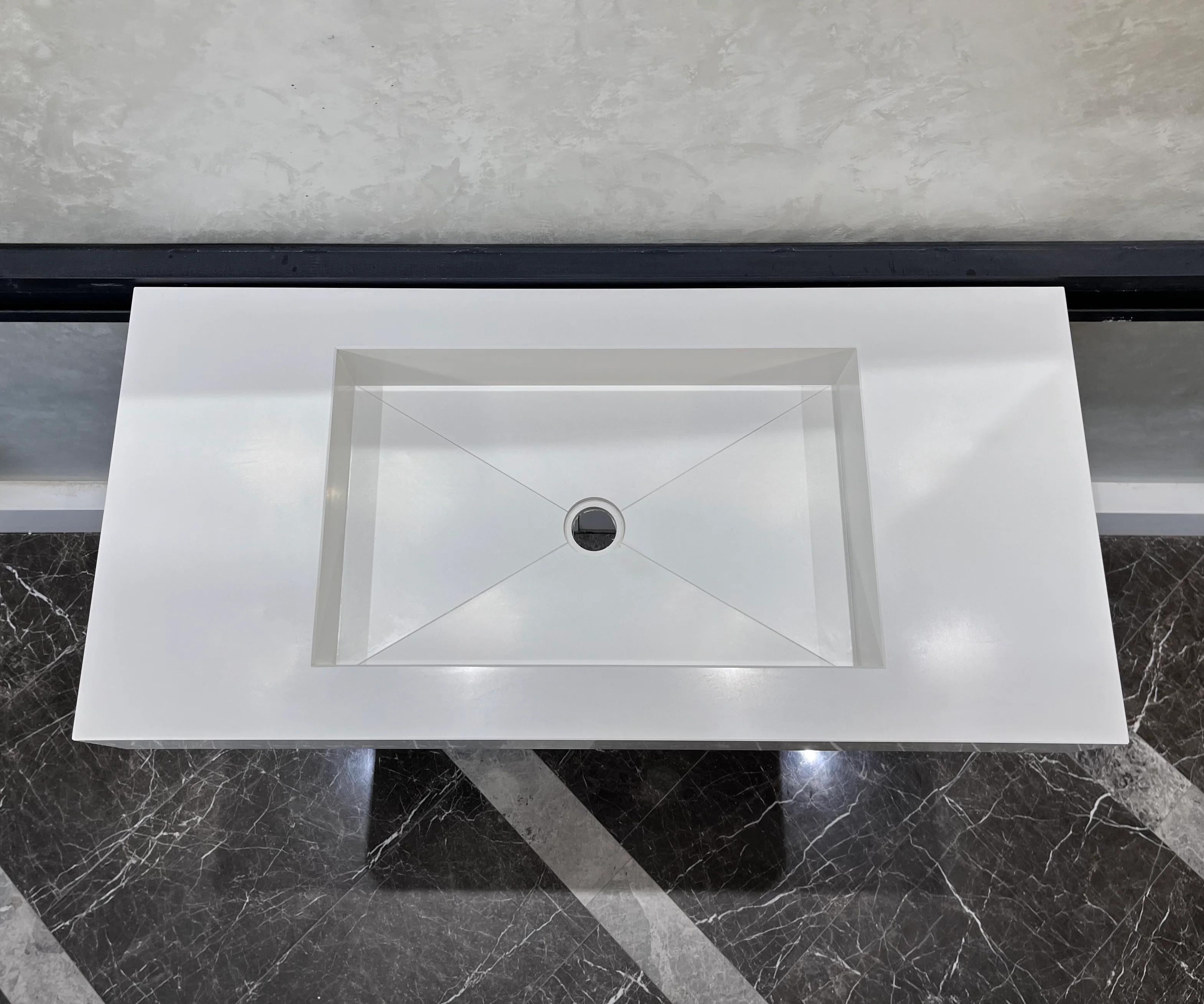 CUSTOM WHITE QUARTZ TROUGH SINK (QU-048) - Image 3