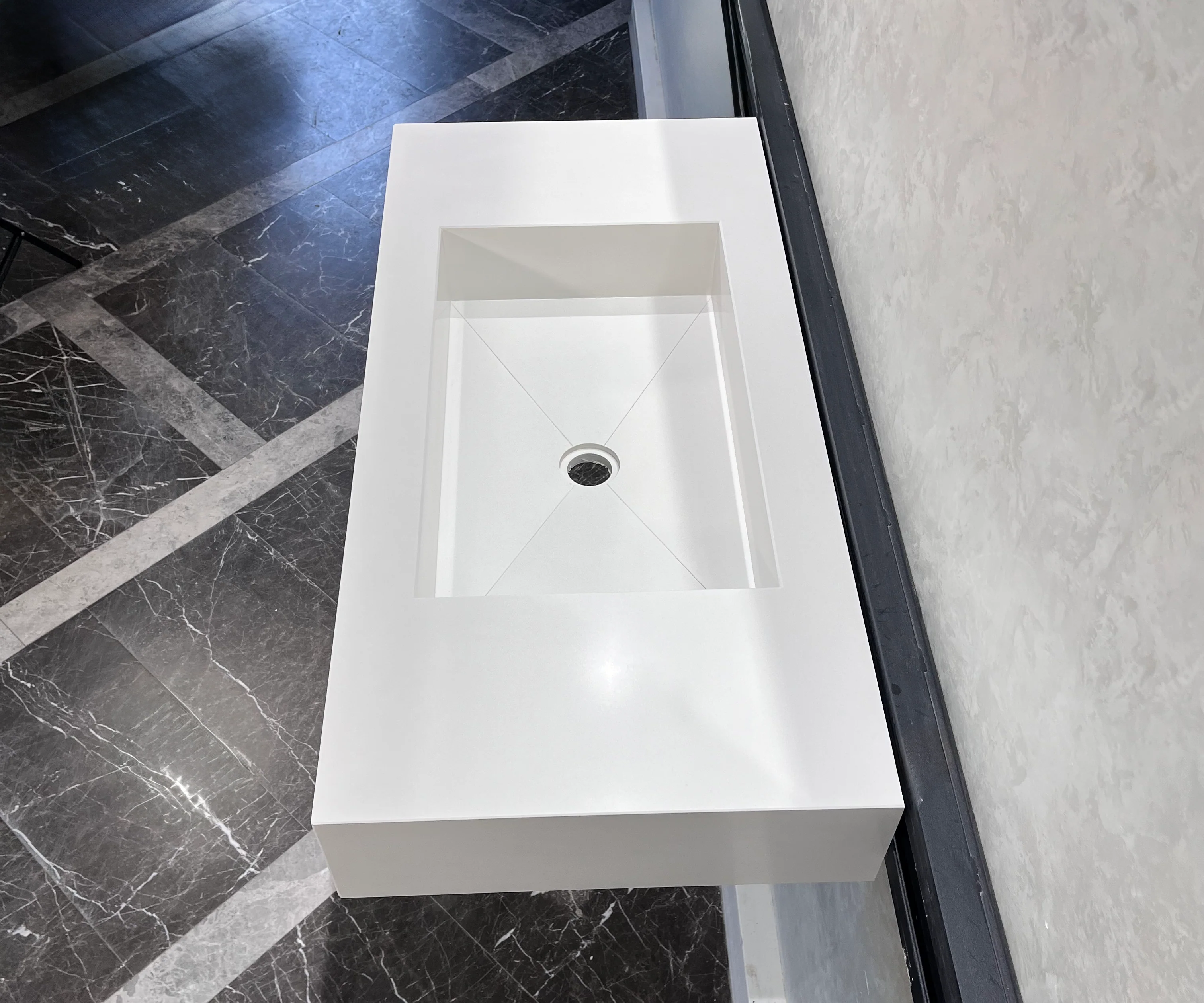 CUSTOM WHITE QUARTZ TROUGH SINK (QU-048) - Image 5