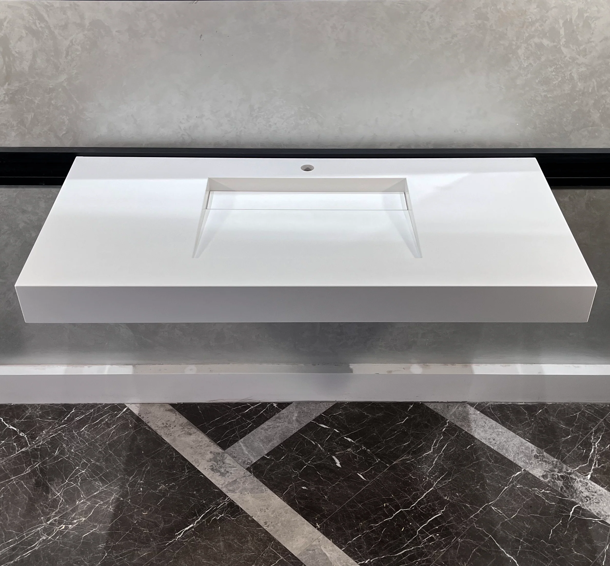 CUSTOM WHITE QUARTZ TROUGH SINK (QU-063) - Image 6