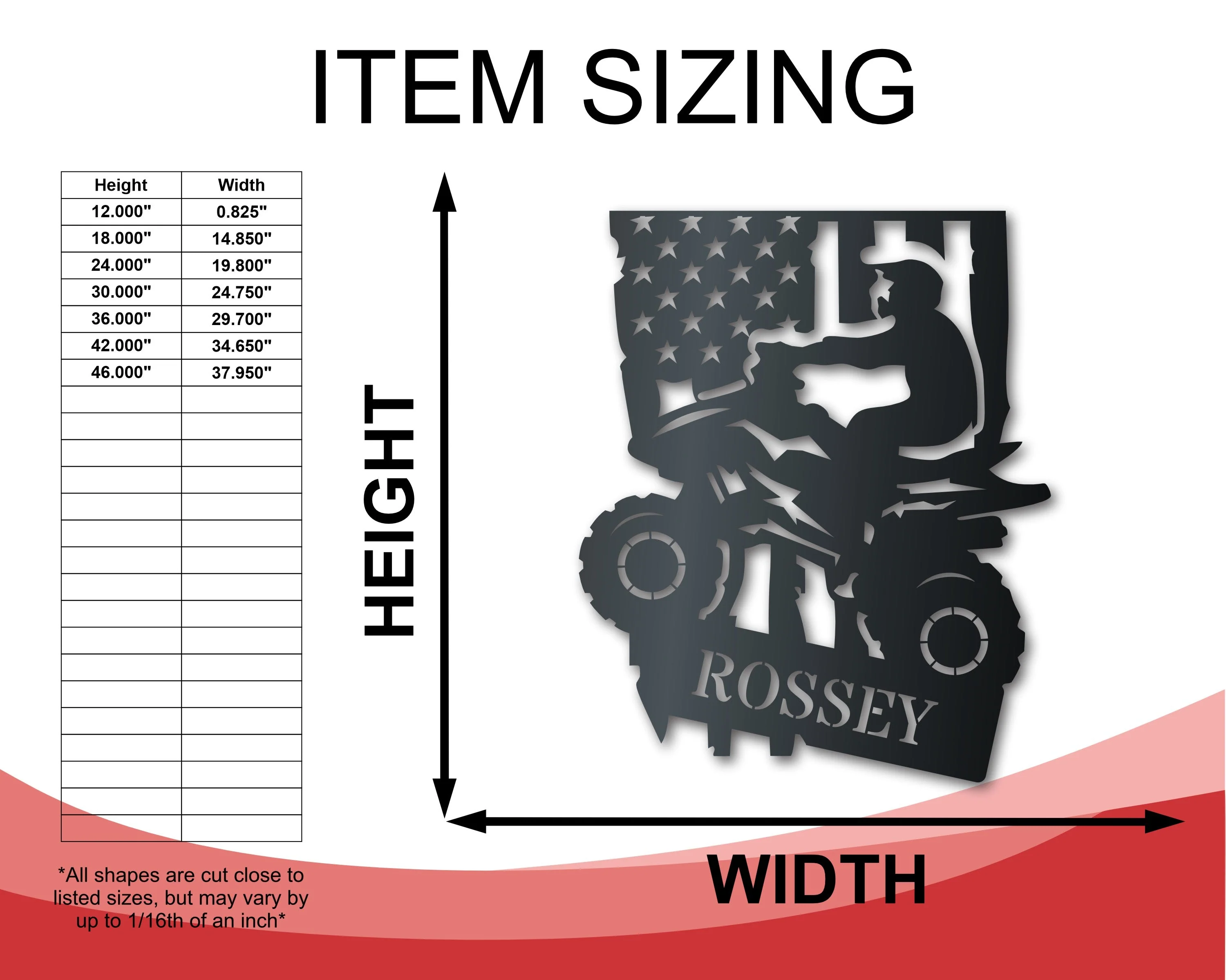 Customizable American Quad Metal Sign | Indoor Outdoor | Up to 46" | Over 20 Color Options - Image 2