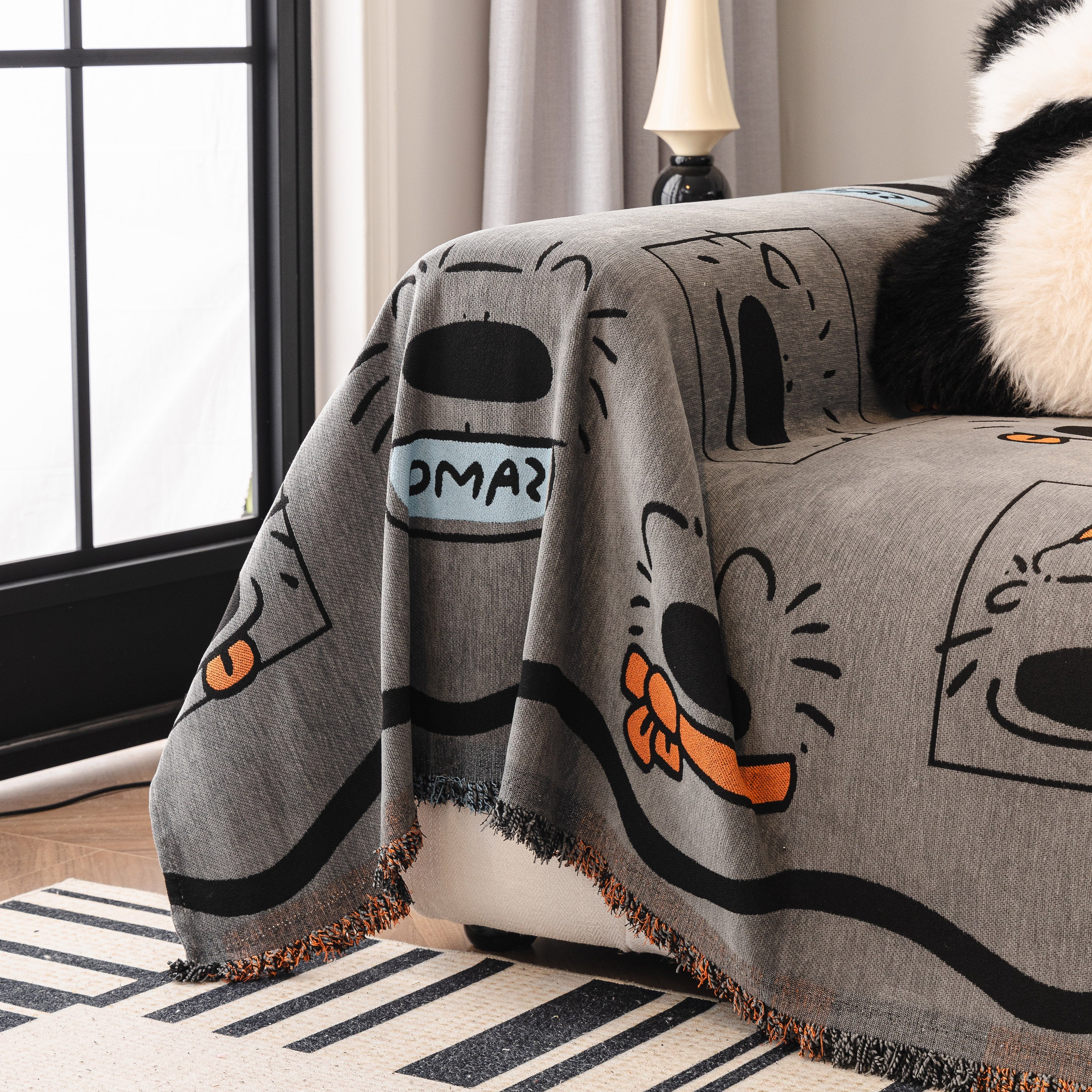 Cute Chenille Couch Cover Throw, Cartoon Soft Washable Sofa Cover for Sectional Sofas - Image 18