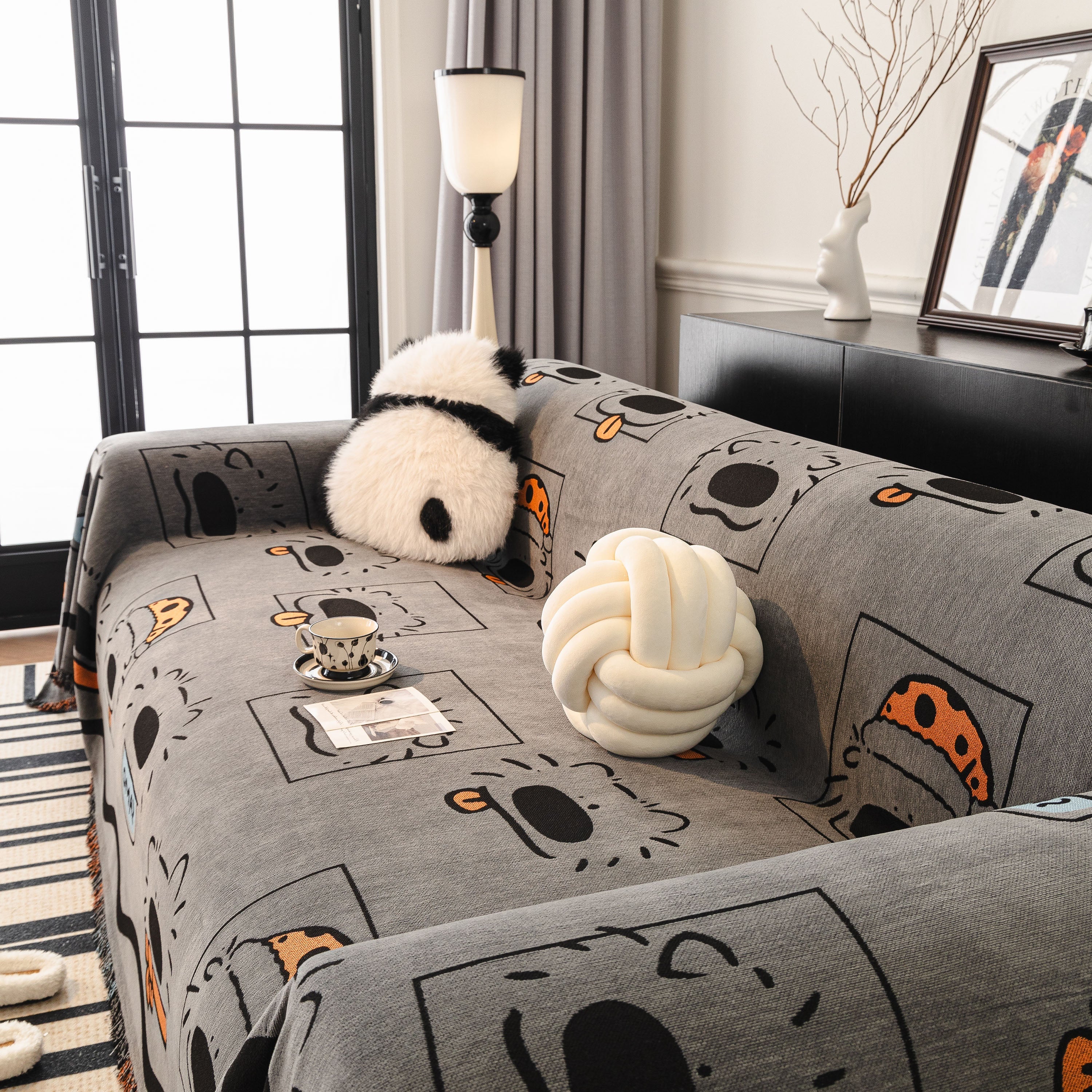 Cute Chenille Couch Cover Throw, Cartoon Soft Washable Sofa Cover for Sectional Sofas - Image 21