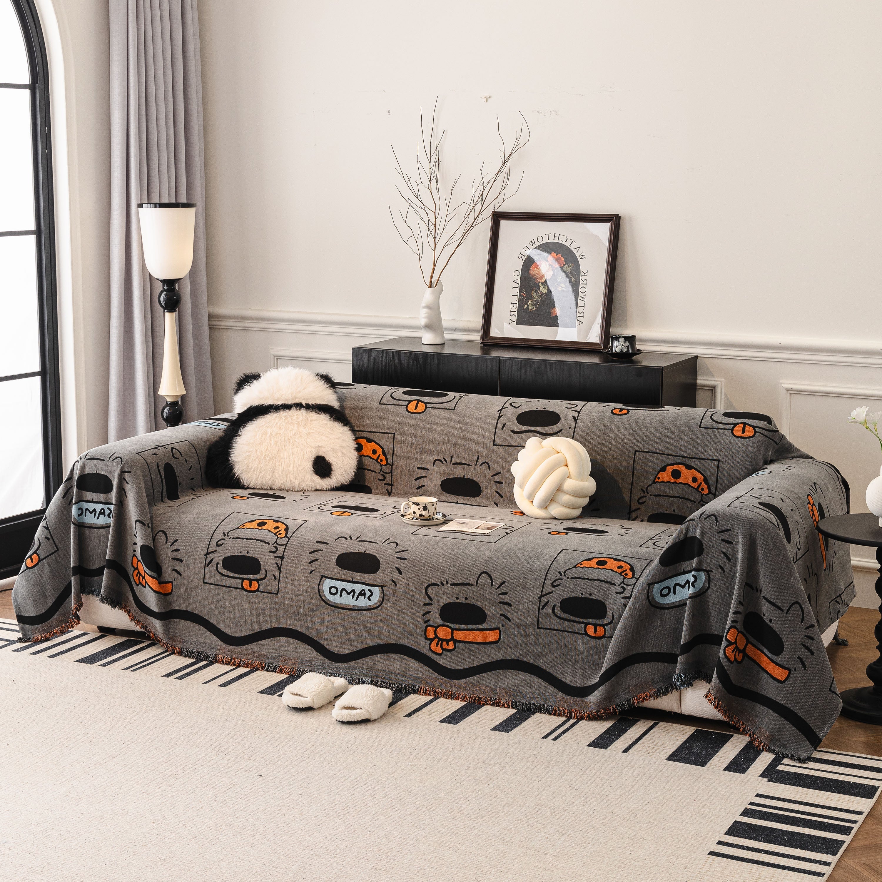 Cute Chenille Couch Cover Throw, Cartoon Soft Washable Sofa Cover for Sectional Sofas - Image 22