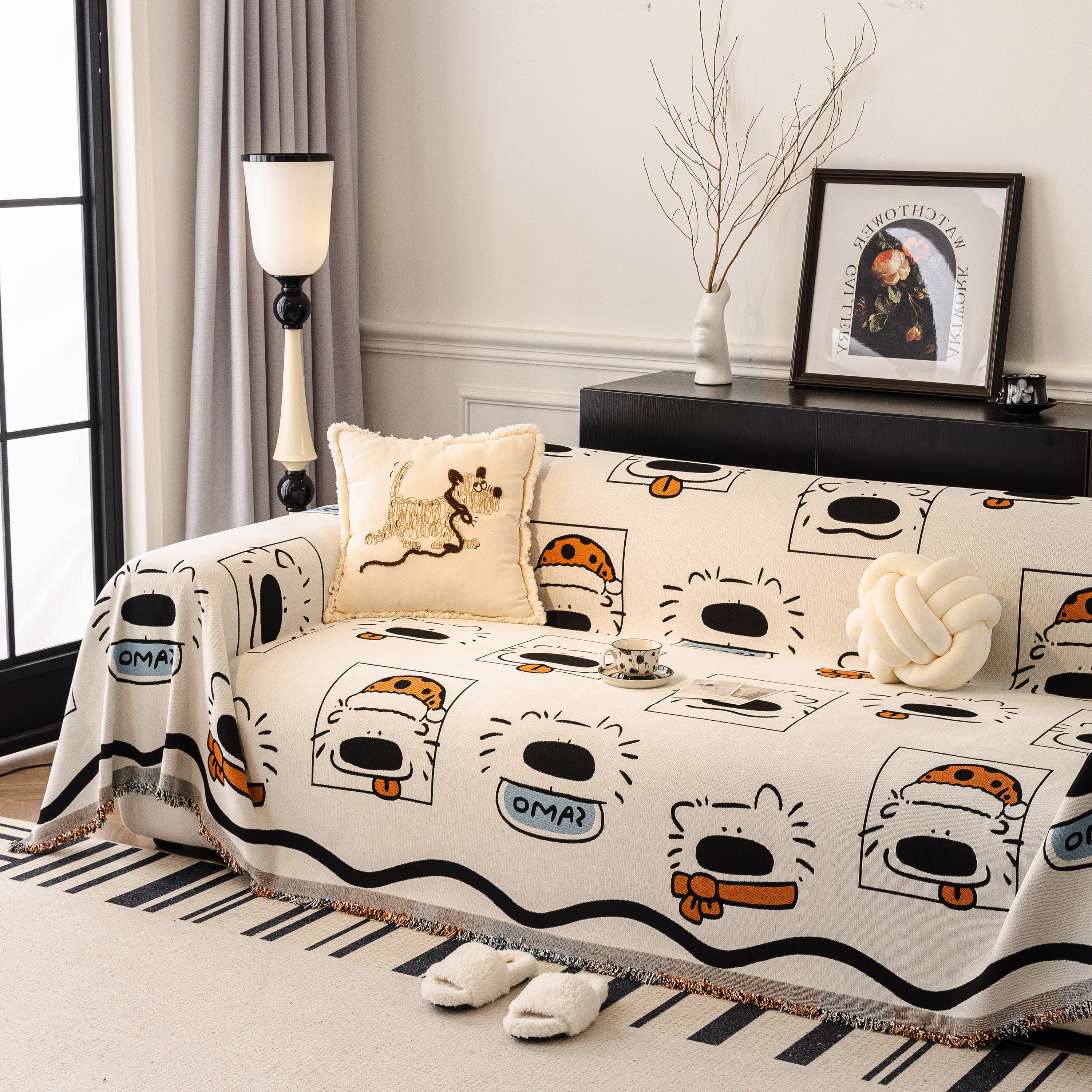 Cute Chenille Couch Cover Throw, Cartoon Soft Washable Sofa Cover for Sectional Sofas - Image 26