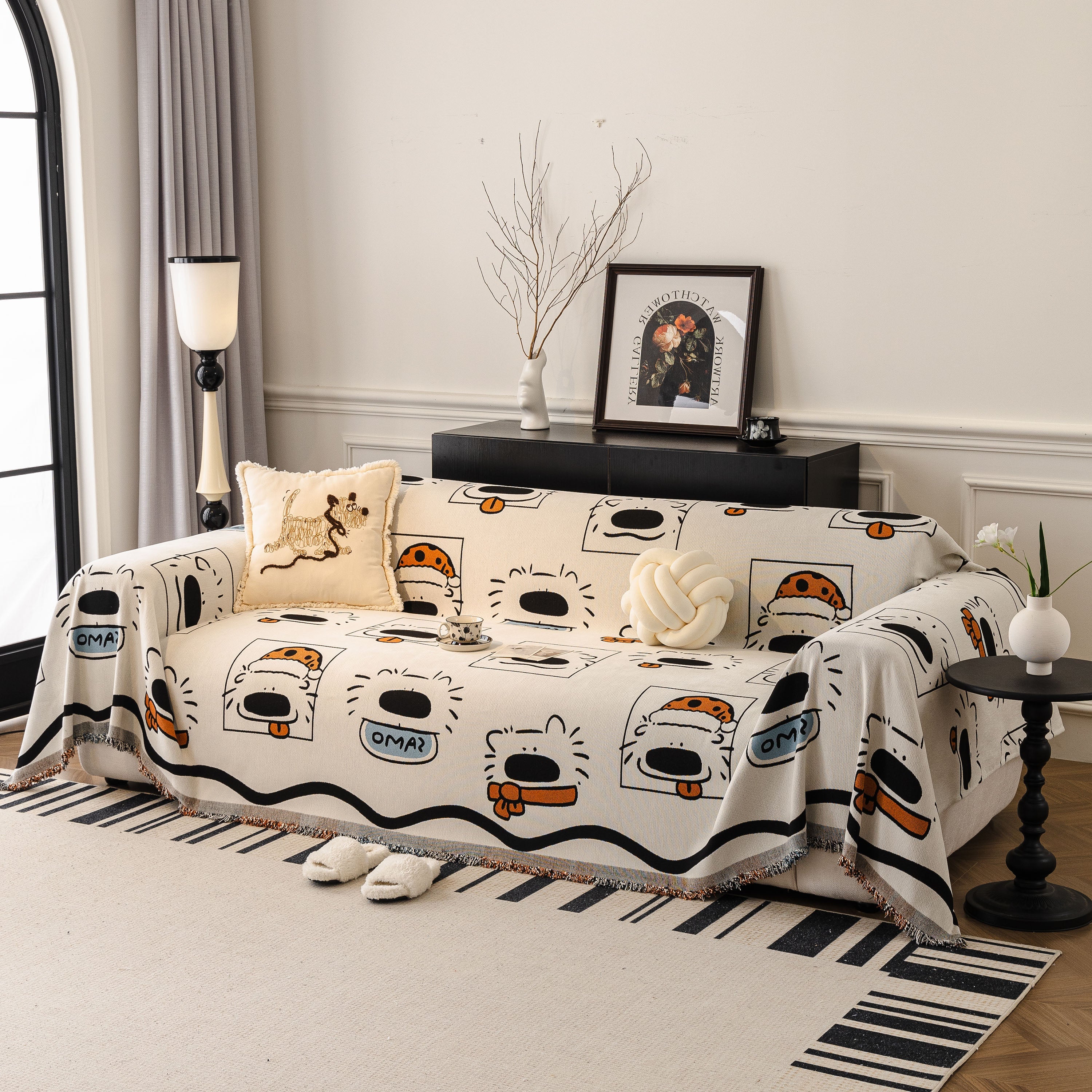 Cute Chenille Couch Cover Throw, Cartoon Soft Washable Sofa Cover for Sectional Sofas - Image 27