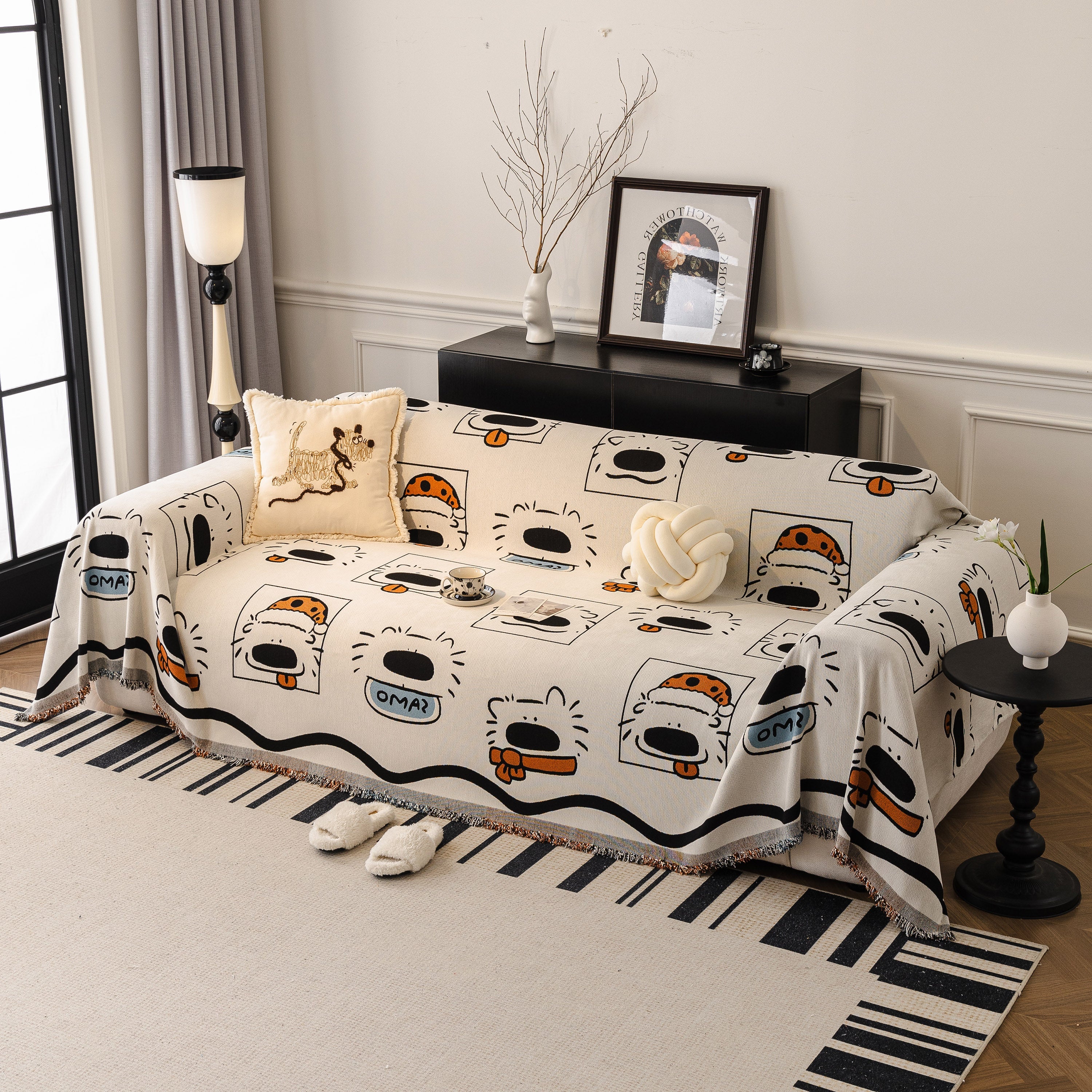 Cute Chenille Couch Cover Throw, Cartoon Soft Washable Sofa Cover for Sectional Sofas - Image 28