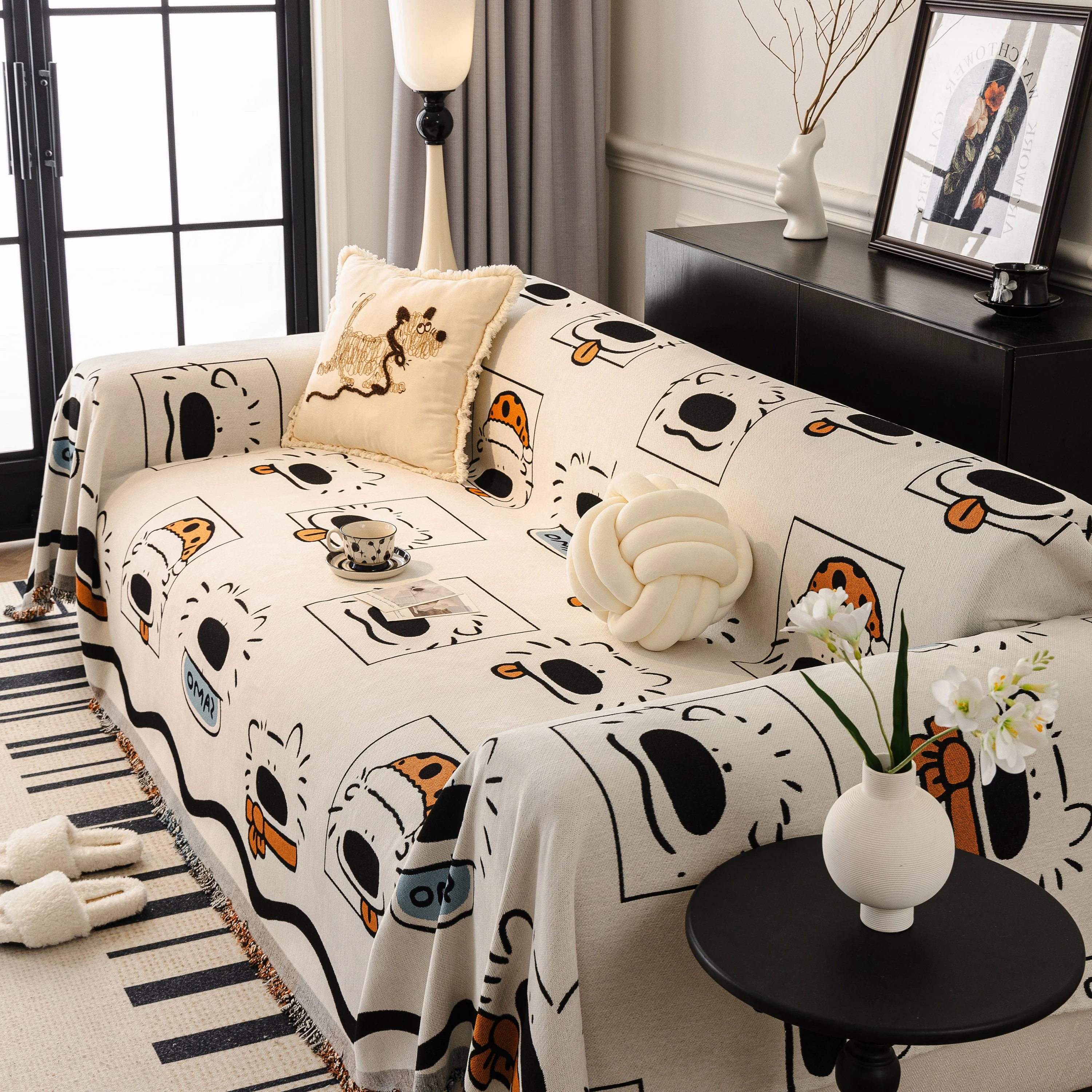 Cute Chenille Couch Cover Throw, Cartoon Soft Washable Sofa Cover for Sectional Sofas - Image 29