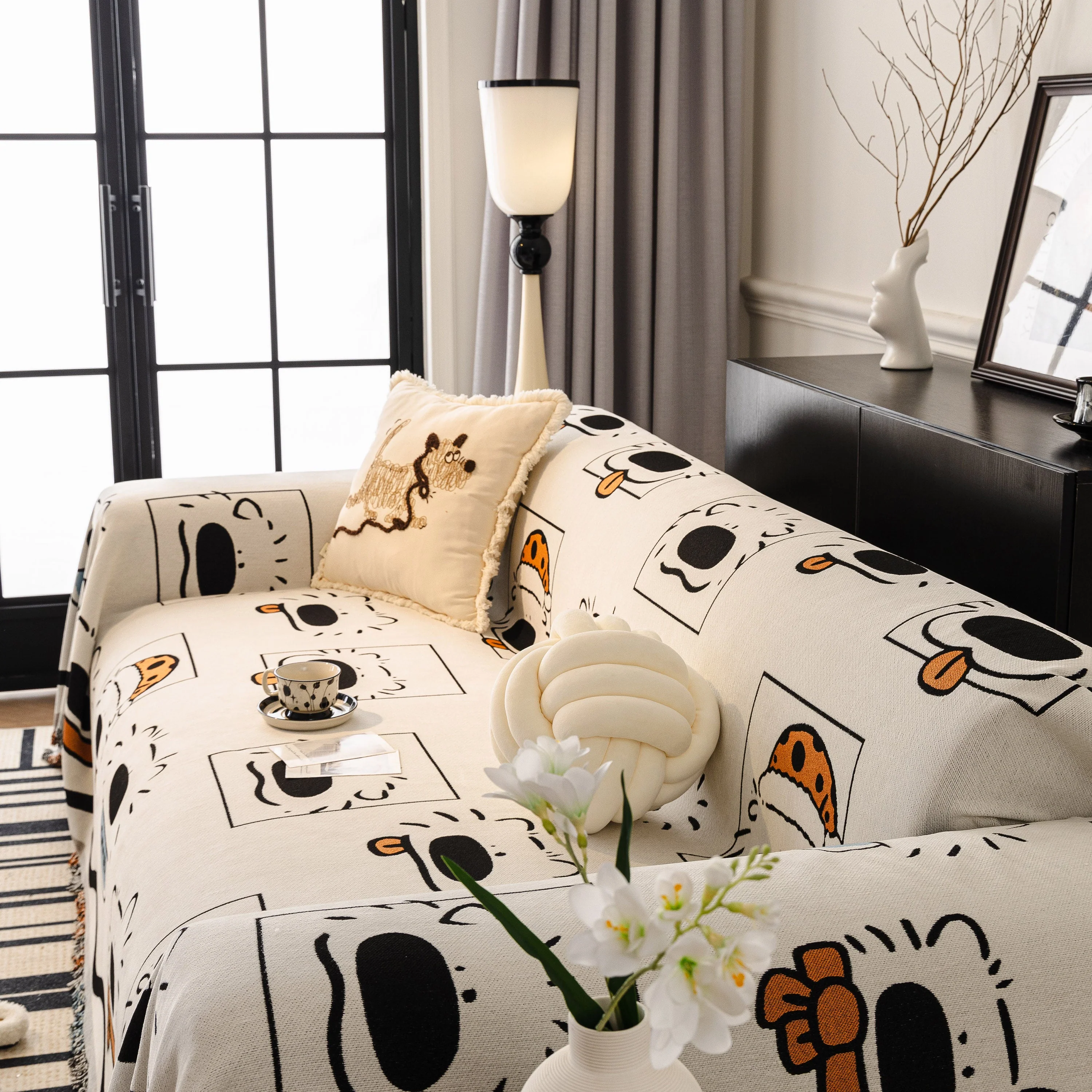 Cute Chenille Couch Cover Throw, Cartoon Soft Washable Sofa Cover for Sectional Sofas - Image 30