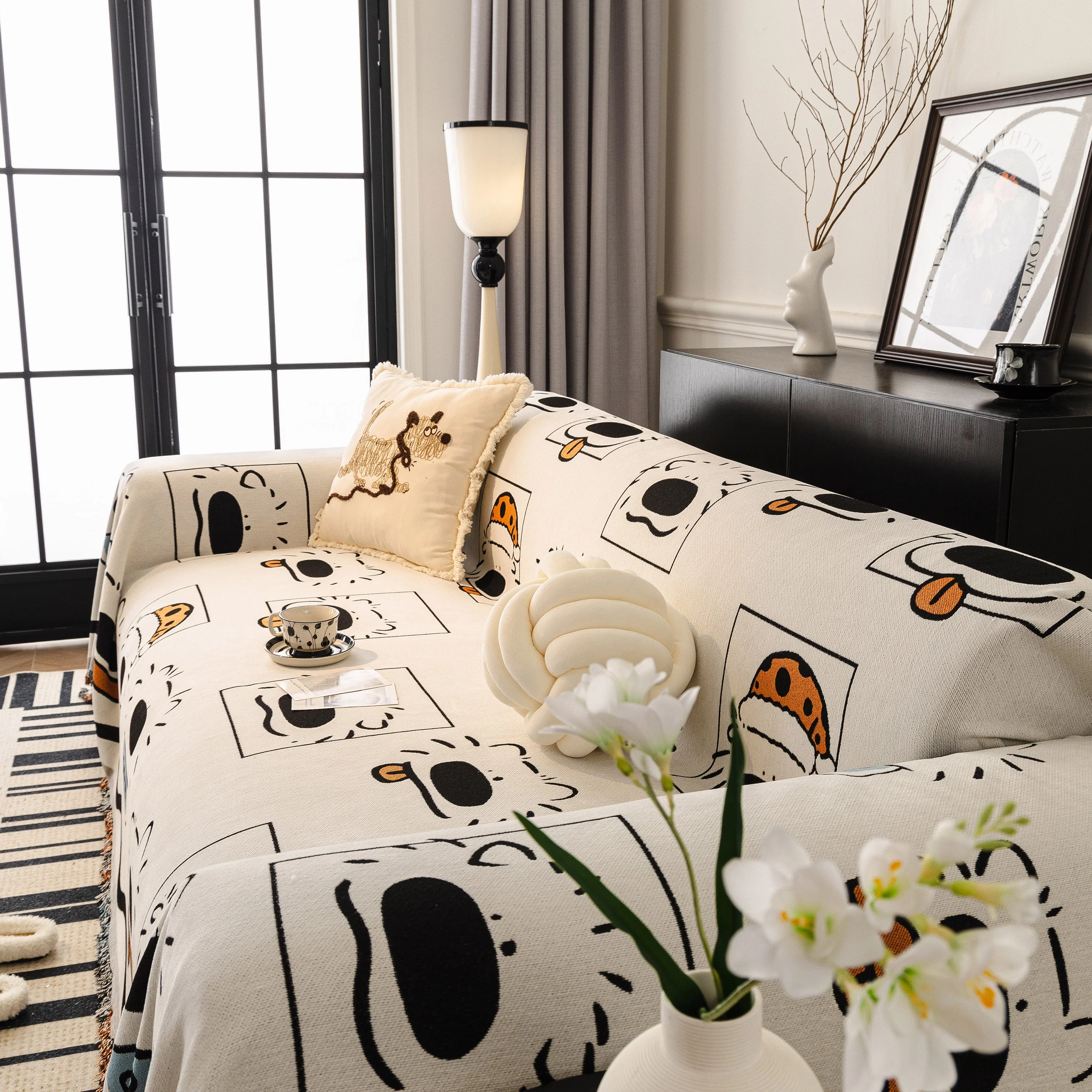 Cute Chenille Couch Cover Throw, Cartoon Soft Washable Sofa Cover for Sectional Sofas - Image 31