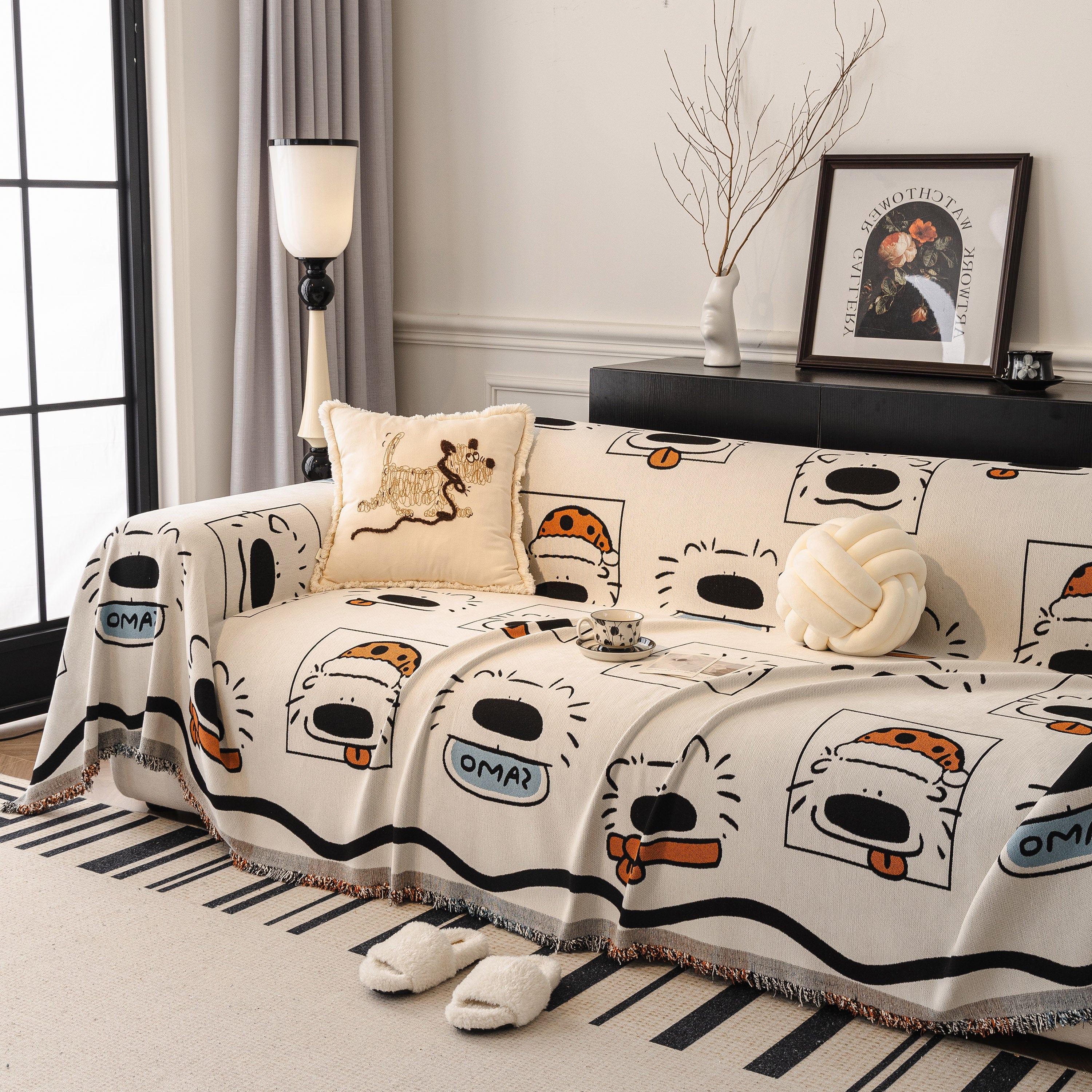 Cute Chenille Couch Cover Throw, Cartoon Soft Washable Sofa Cover for Sectional Sofas - Image 38