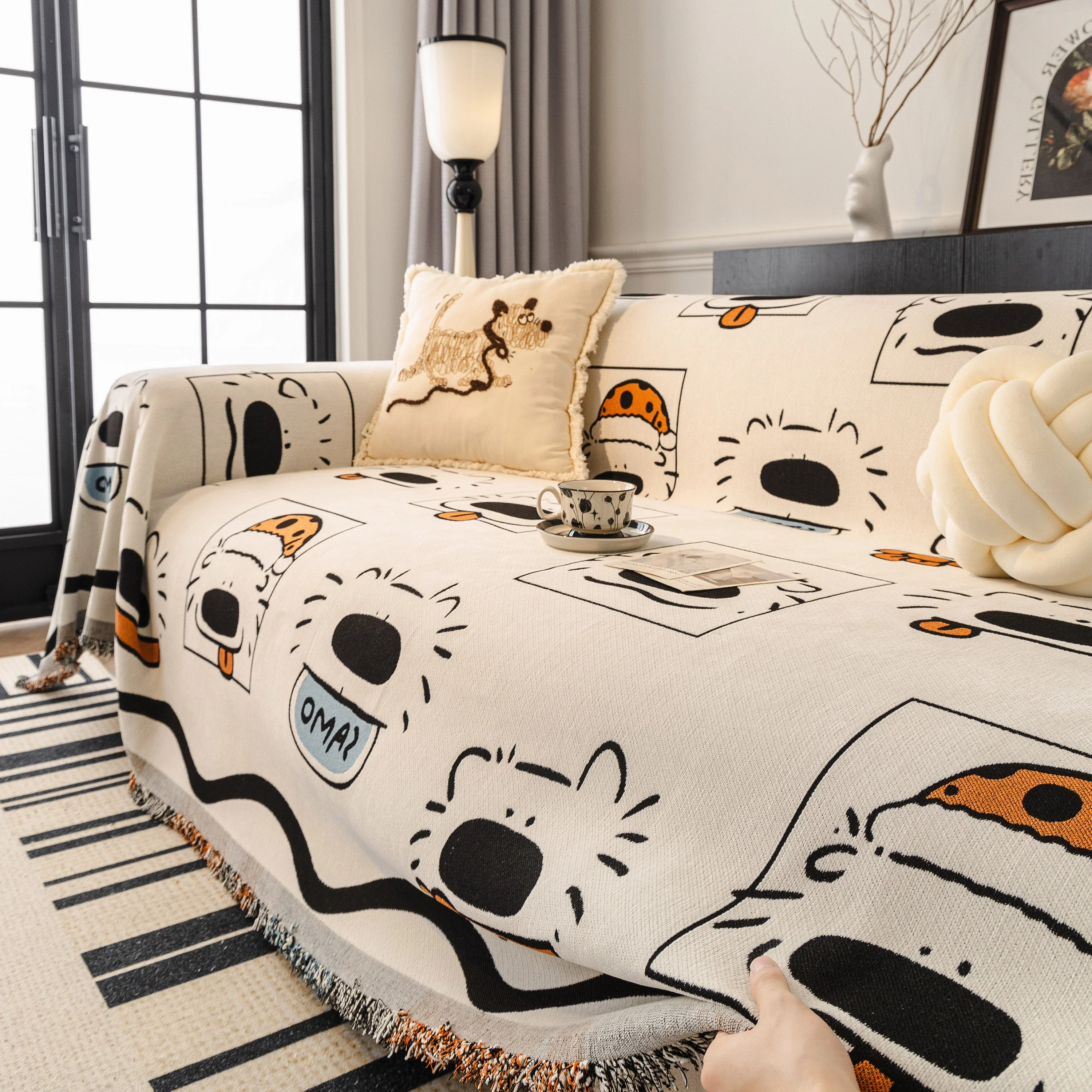 Cute Chenille Couch Cover Throw, Cartoon Soft Washable Sofa Cover for Sectional Sofas - Image 39