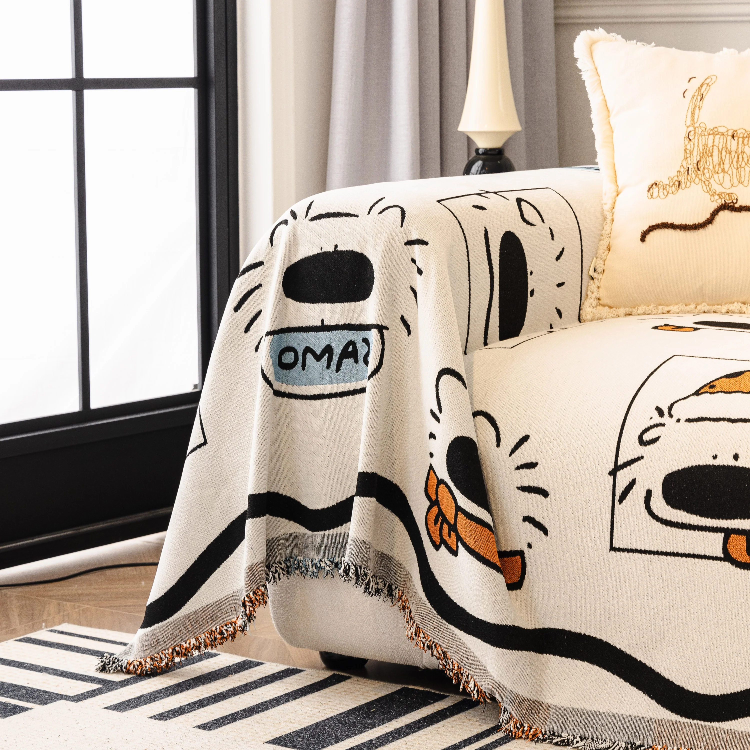 Cute Chenille Couch Cover Throw, Cartoon Soft Washable Sofa Cover for Sectional Sofas - Image 43