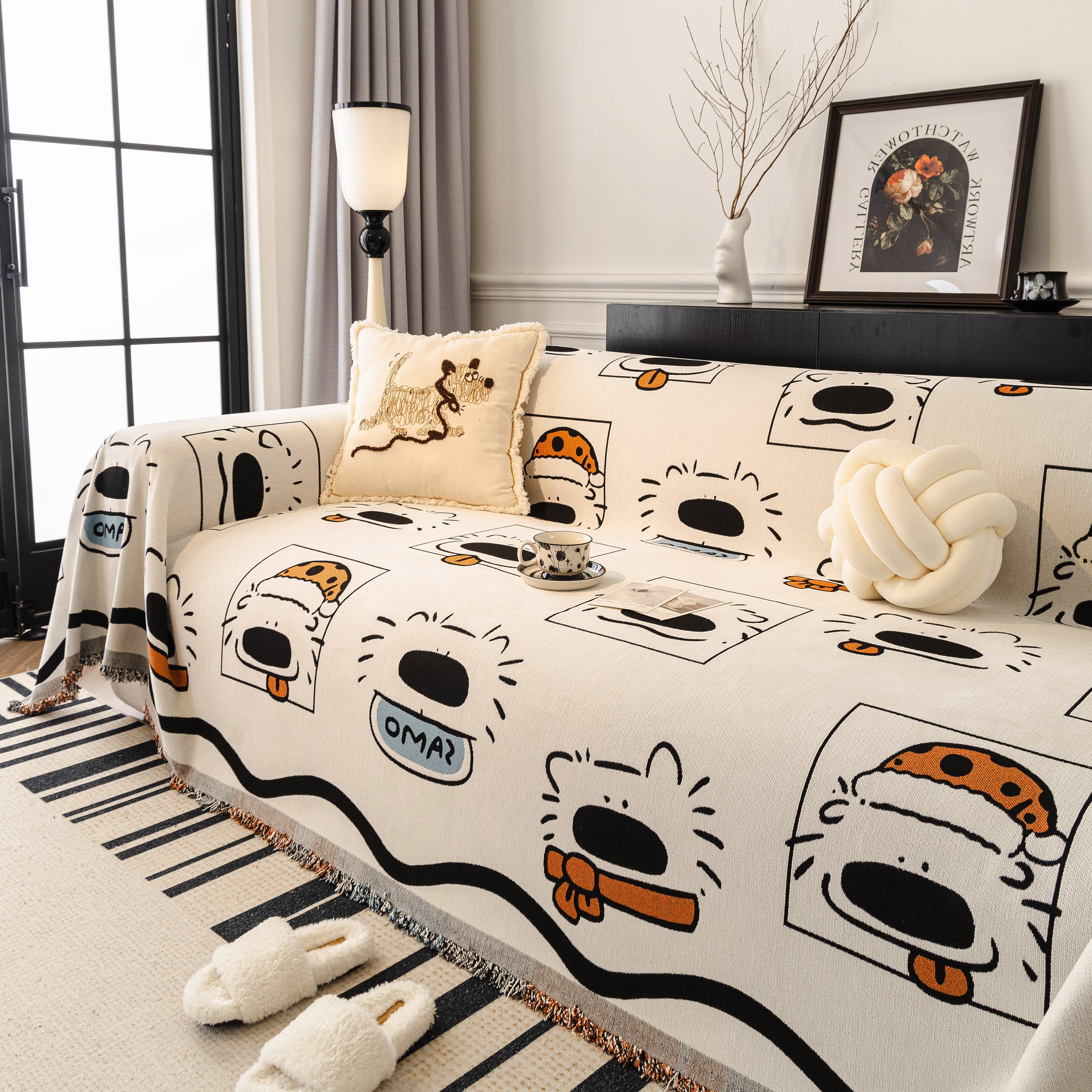Cute Chenille Couch Cover Throw, Cartoon Soft Washable Sofa Cover for Sectional Sofas - Image 44