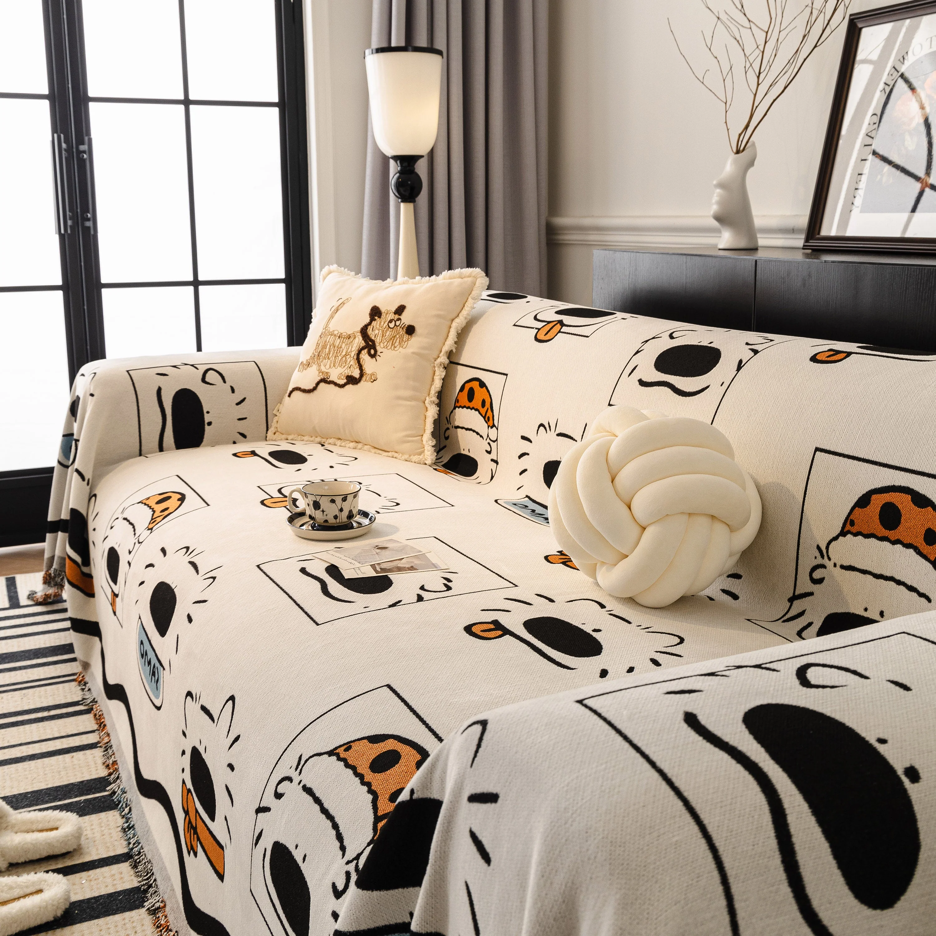 Cute Chenille Couch Cover Throw, Cartoon Soft Washable Sofa Cover for Sectional Sofas - Image 48