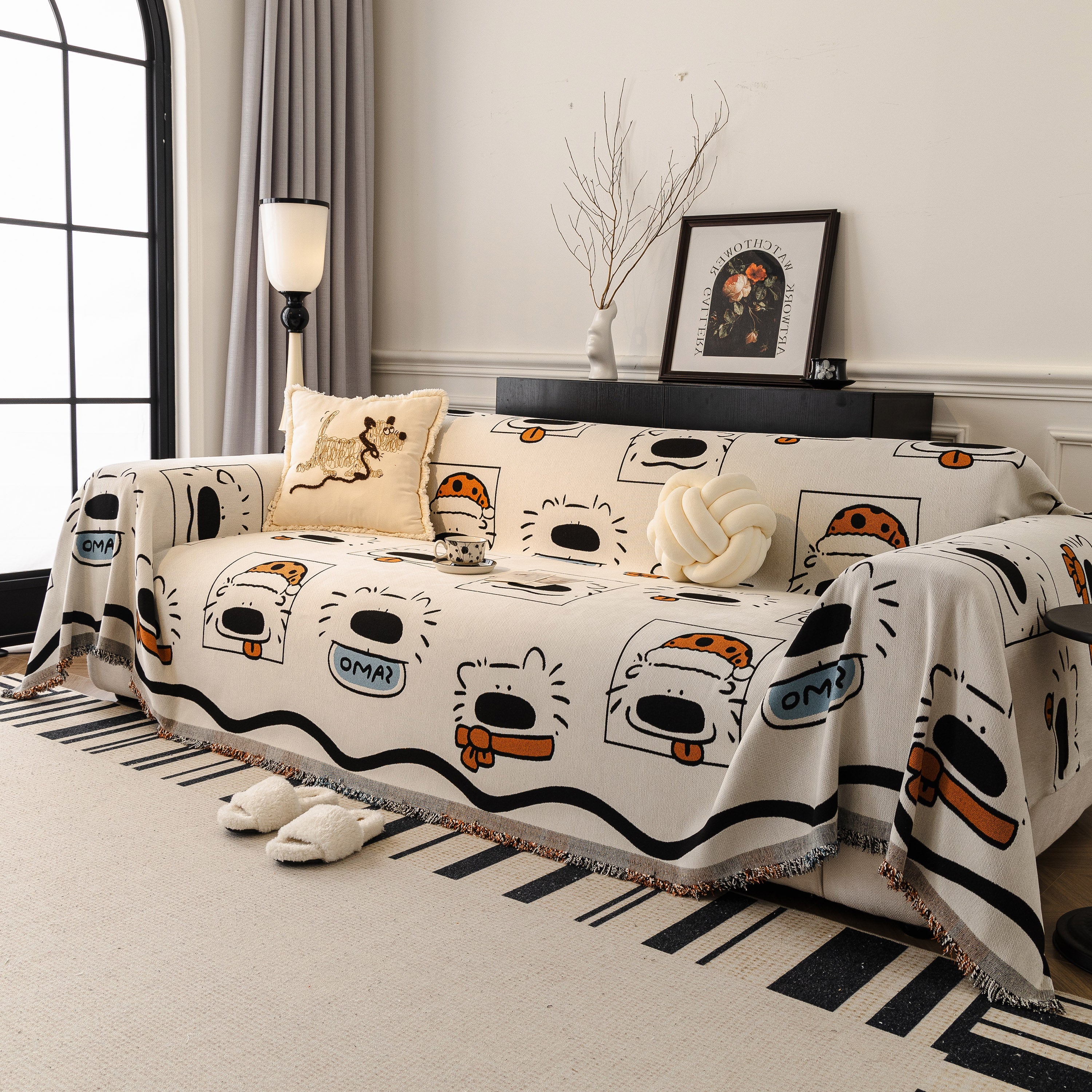 Cute Chenille Couch Cover Throw, Cartoon Soft Washable Sofa Cover for Sectional Sofas - Image 49