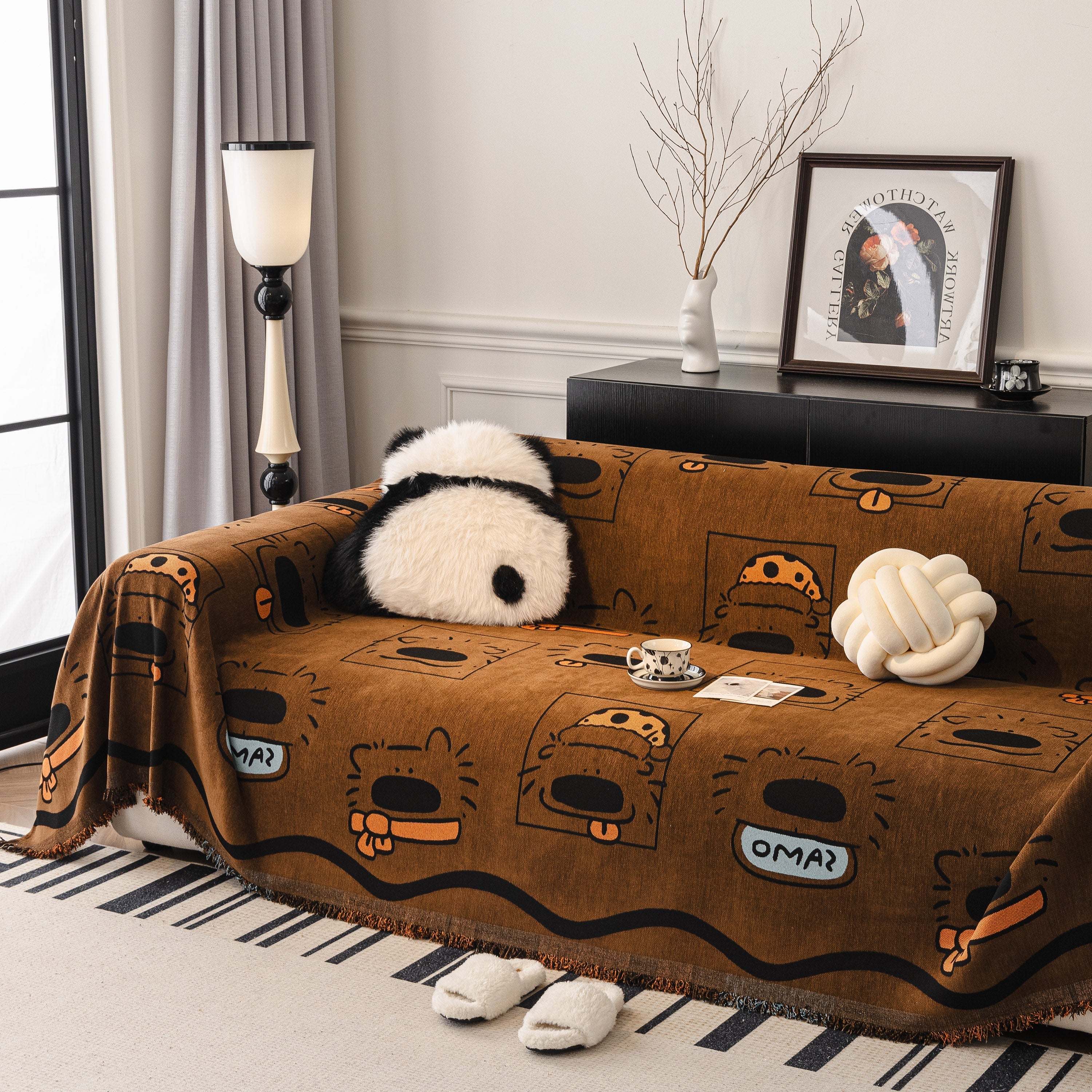 Cute Chenille Couch Cover Throw, Cartoon Soft Washable Sofa Cover for Sectional Sofas - Image 51