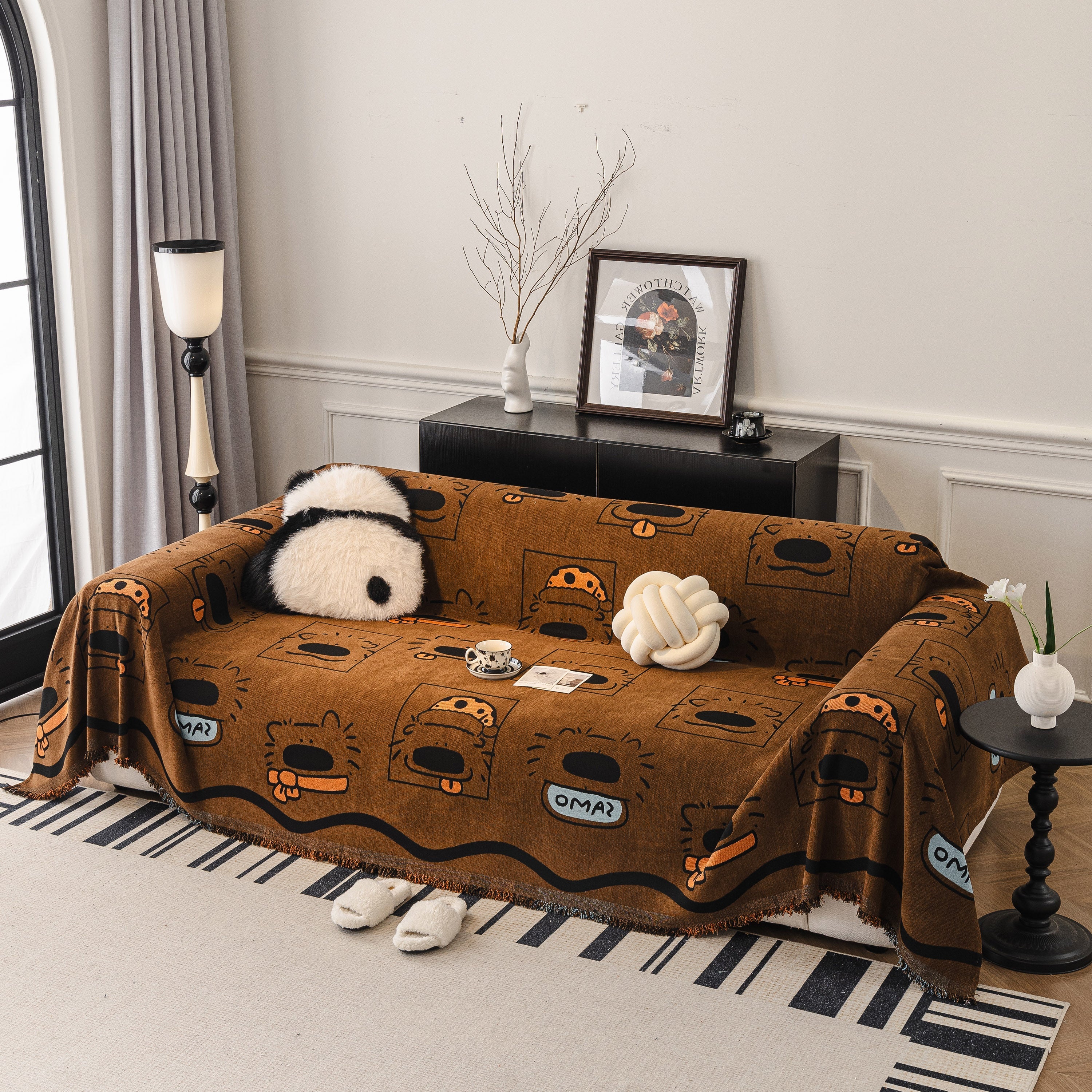 Cute Chenille Couch Cover Throw, Cartoon Soft Washable Sofa Cover for Sectional Sofas - Image 52