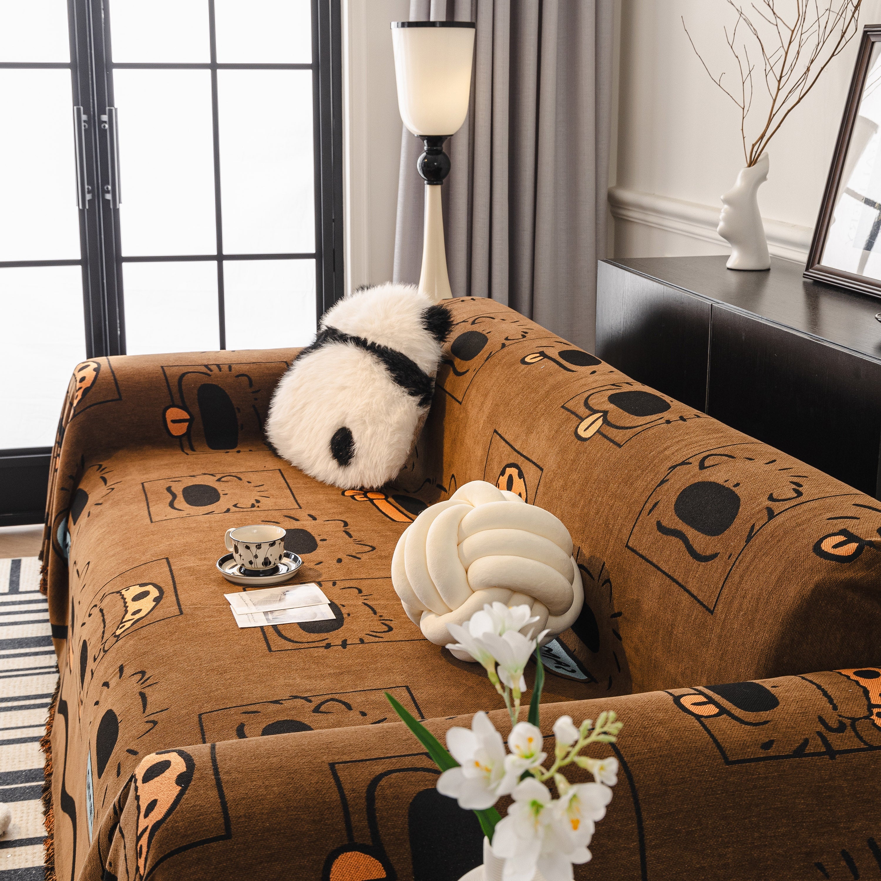 Cute Chenille Couch Cover Throw, Cartoon Soft Washable Sofa Cover for Sectional Sofas - Image 54