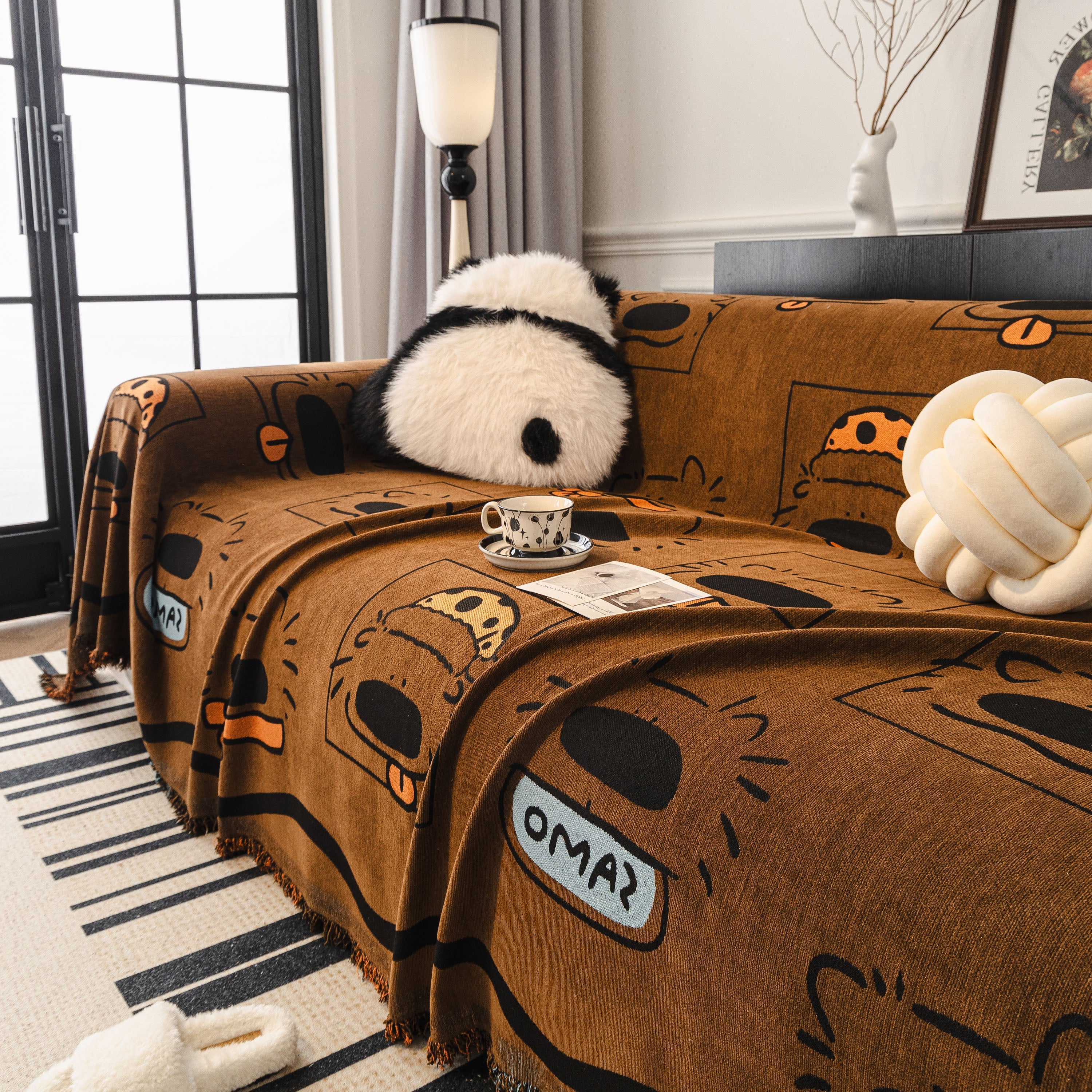 Cute Chenille Couch Cover Throw, Cartoon Soft Washable Sofa Cover for Sectional Sofas - Image 62