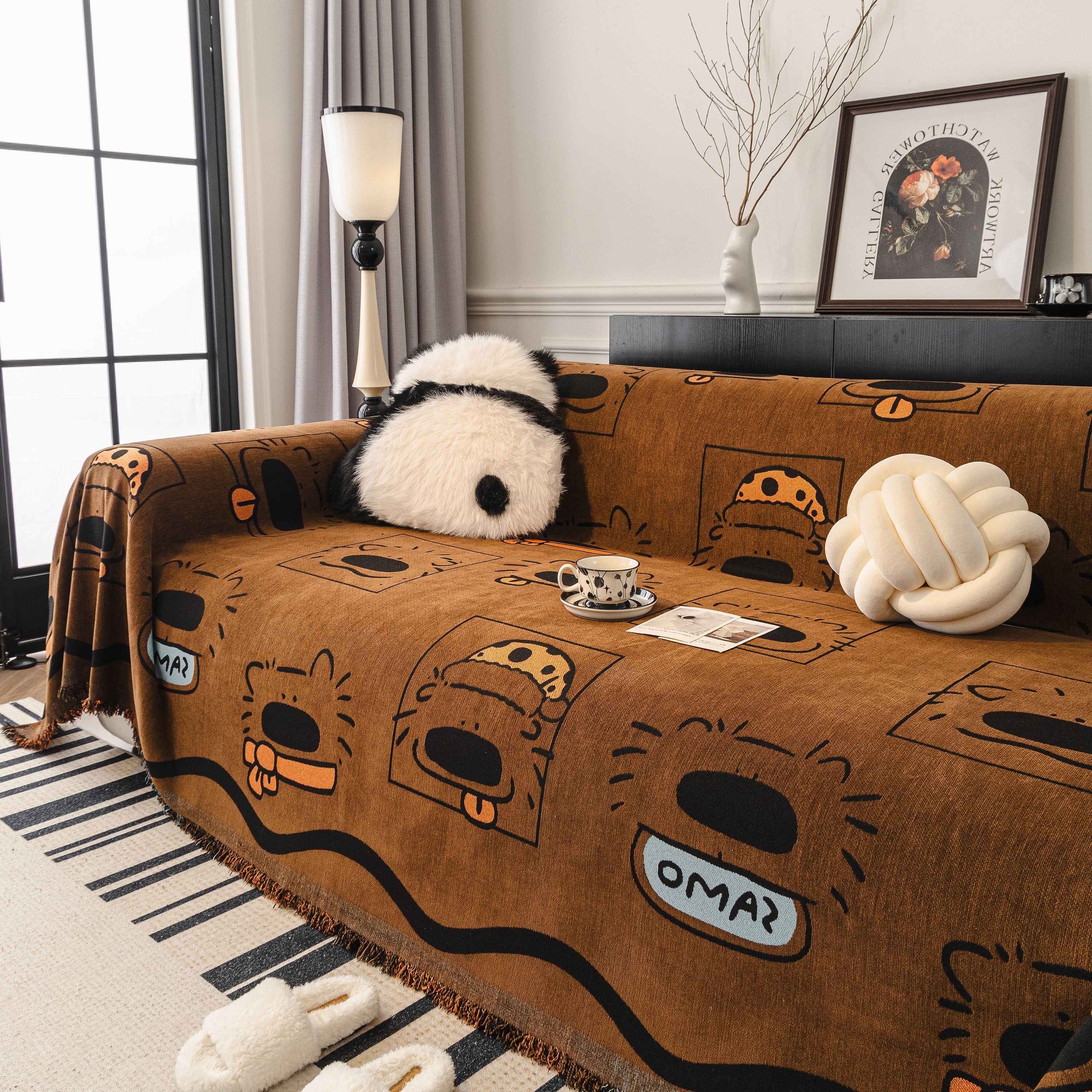 Cute Chenille Couch Cover Throw, Cartoon Soft Washable Sofa Cover for Sectional Sofas - Image 66
