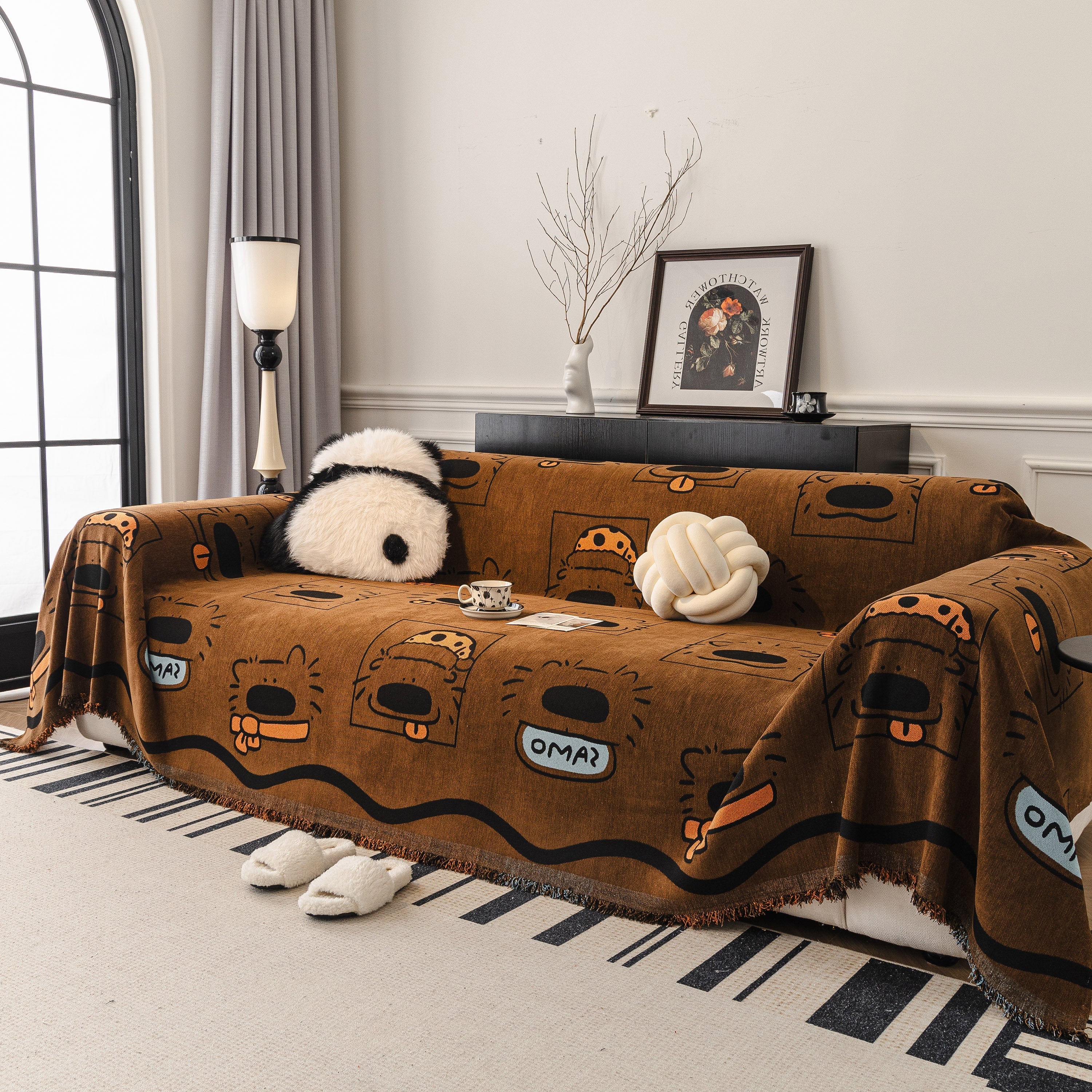 Cute Chenille Couch Cover Throw, Cartoon Soft Washable Sofa Cover for Sectional Sofas - Image 70