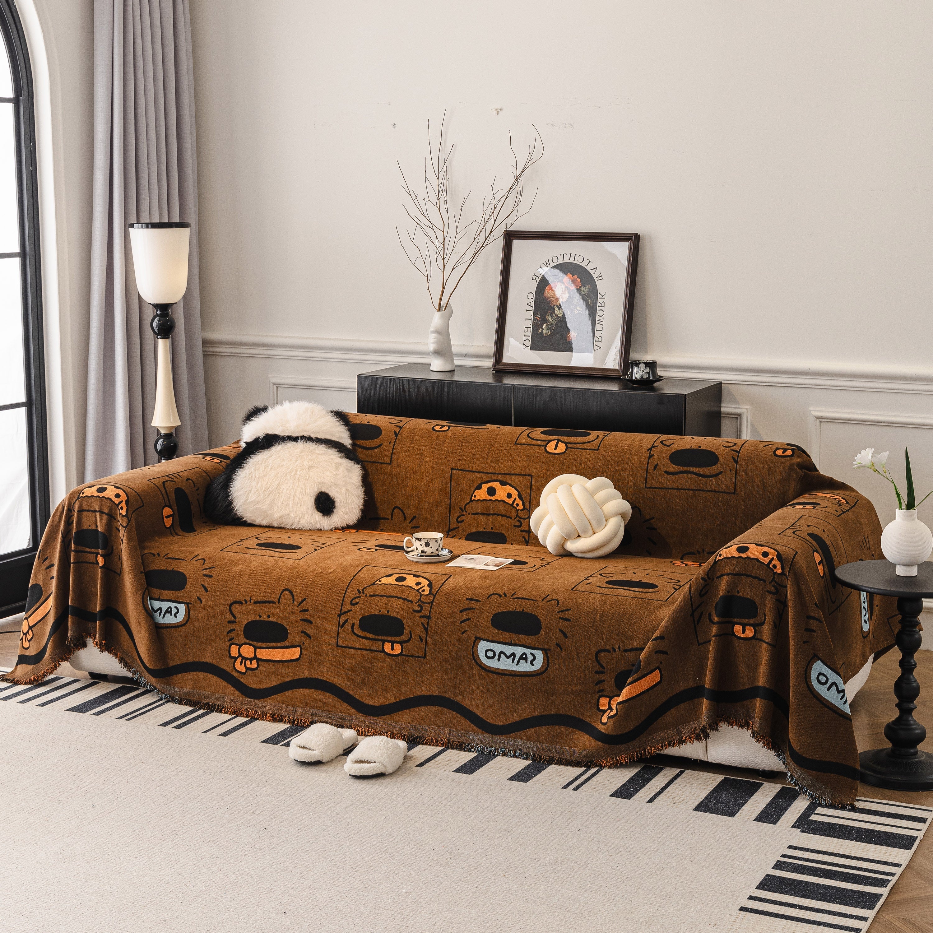 Cute Chenille Couch Cover Throw, Cartoon Soft Washable Sofa Cover for Sectional Sofas - Image 71