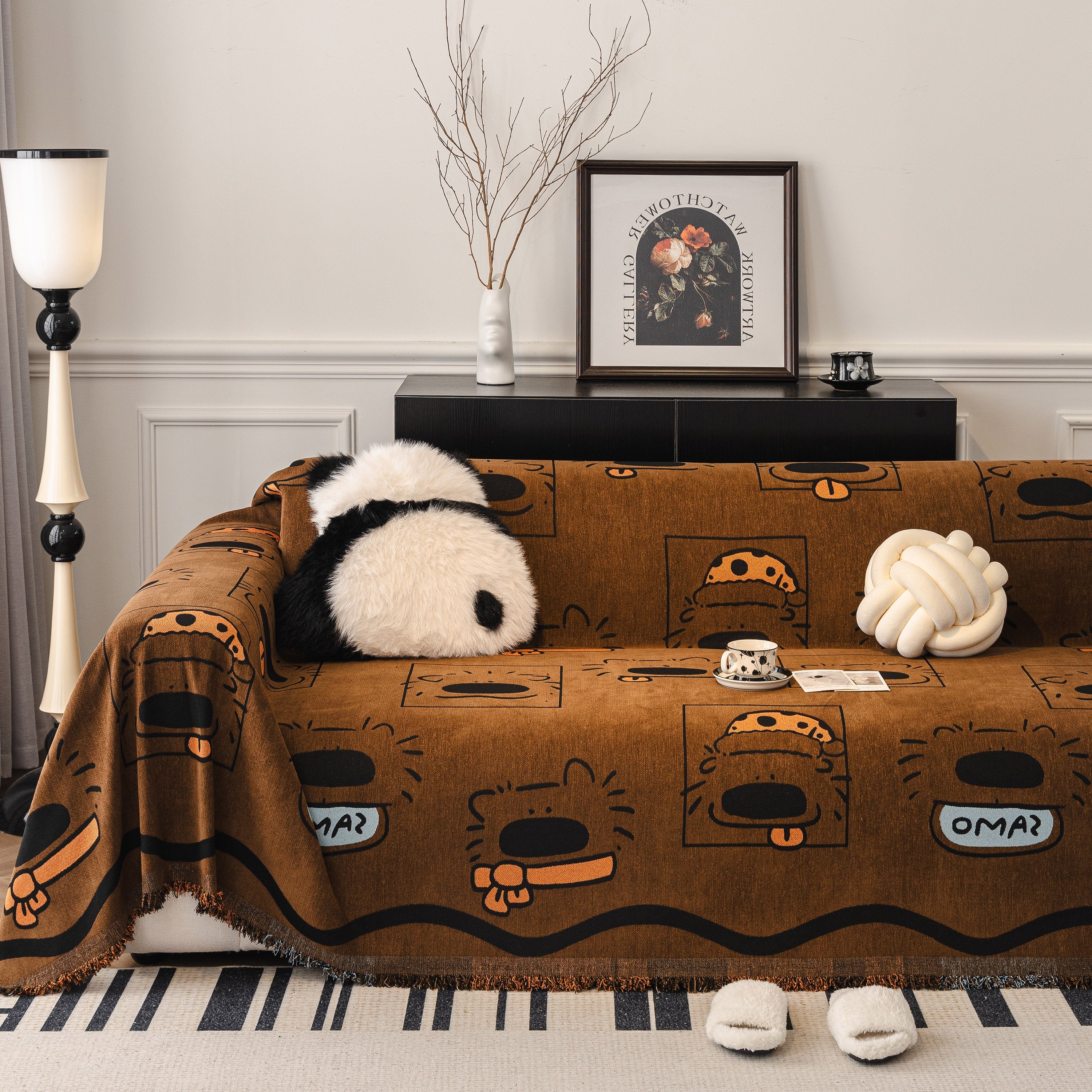 Cute Chenille Couch Cover Throw, Cartoon Soft Washable Sofa Cover for Sectional Sofas - Image 72