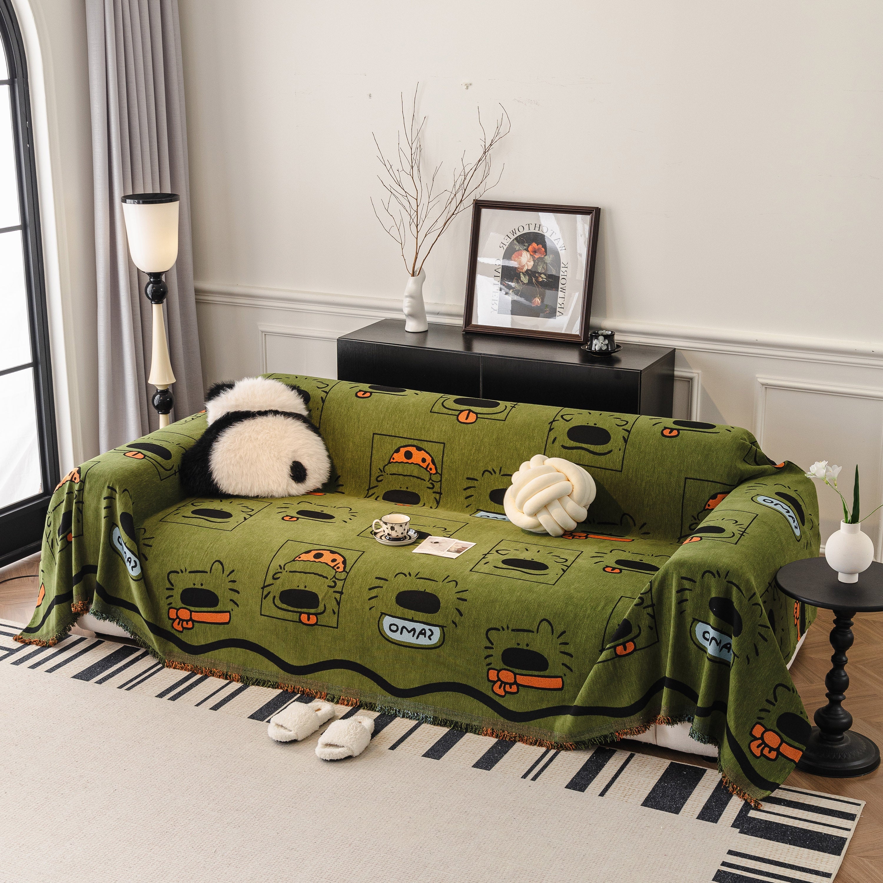 Cute Chenille Couch Cover Throw, Cartoon Soft Washable Sofa Cover for Sectional Sofas - Image 75