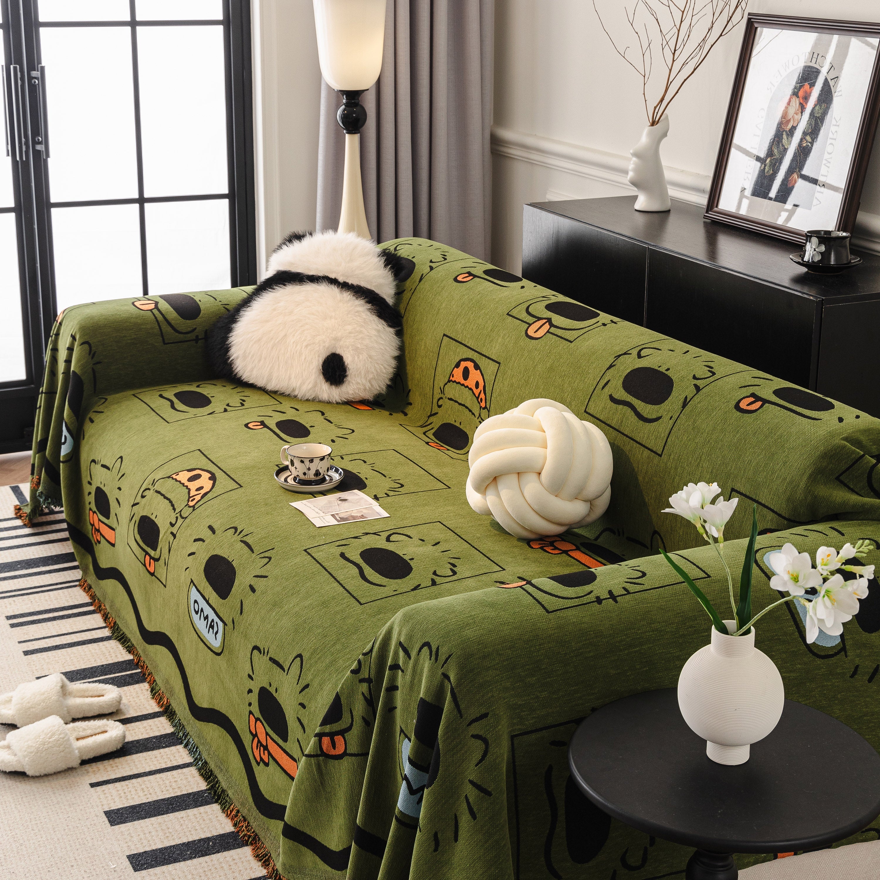 Cute Chenille Couch Cover Throw, Cartoon Soft Washable Sofa Cover for Sectional Sofas - Image 76