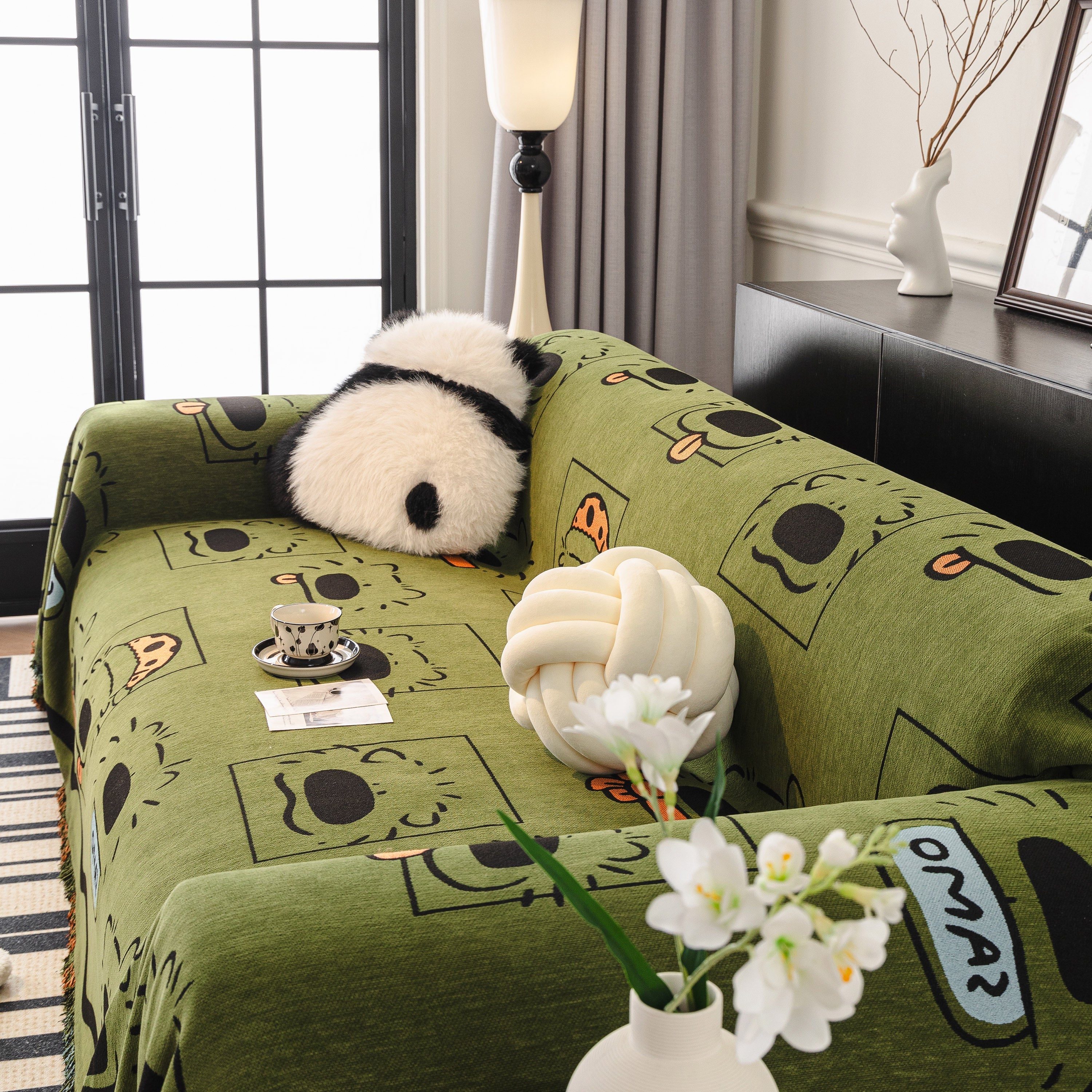 Cute Chenille Couch Cover Throw, Cartoon Soft Washable Sofa Cover for Sectional Sofas - Image 77