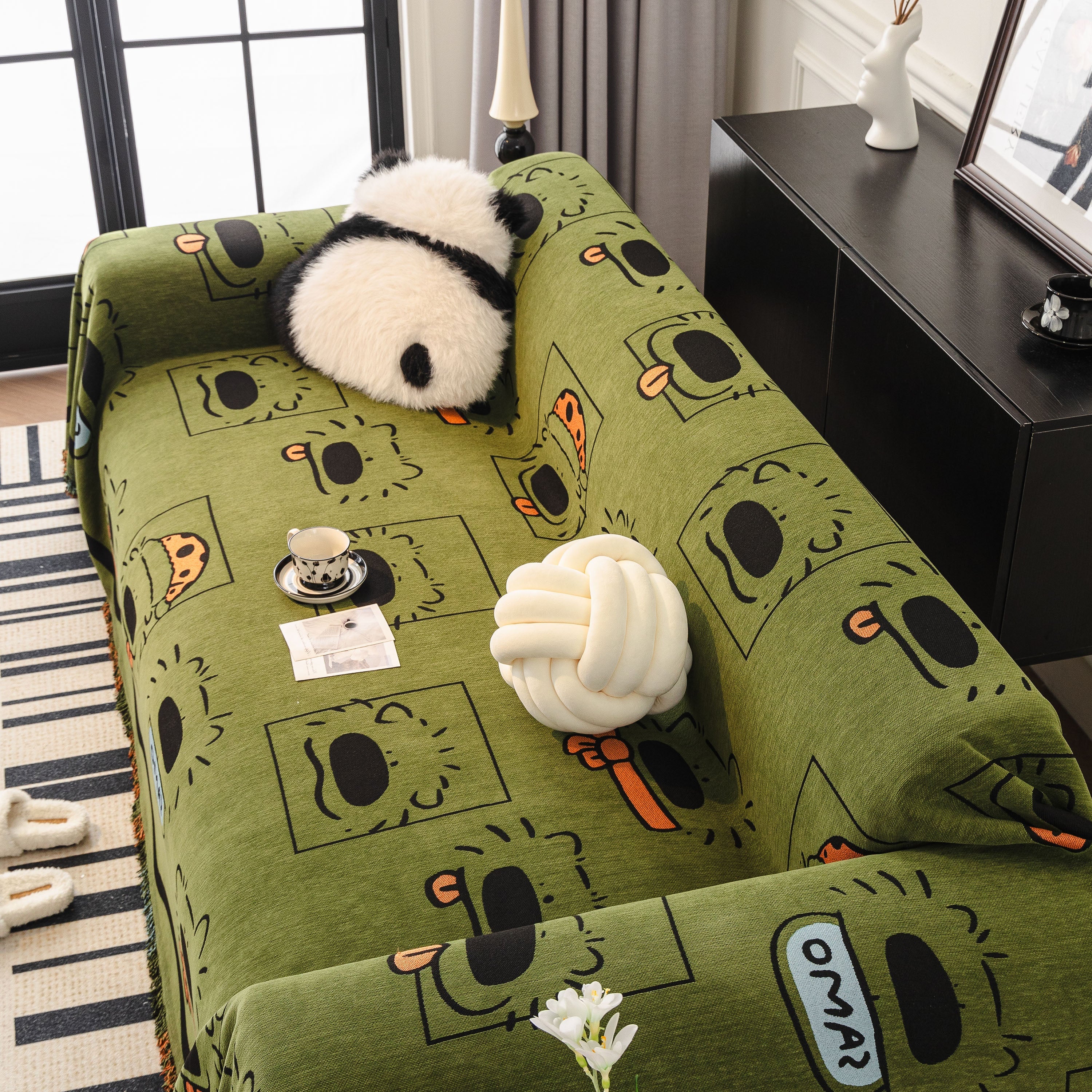 Cute Chenille Couch Cover Throw, Cartoon Soft Washable Sofa Cover for Sectional Sofas - Image 78