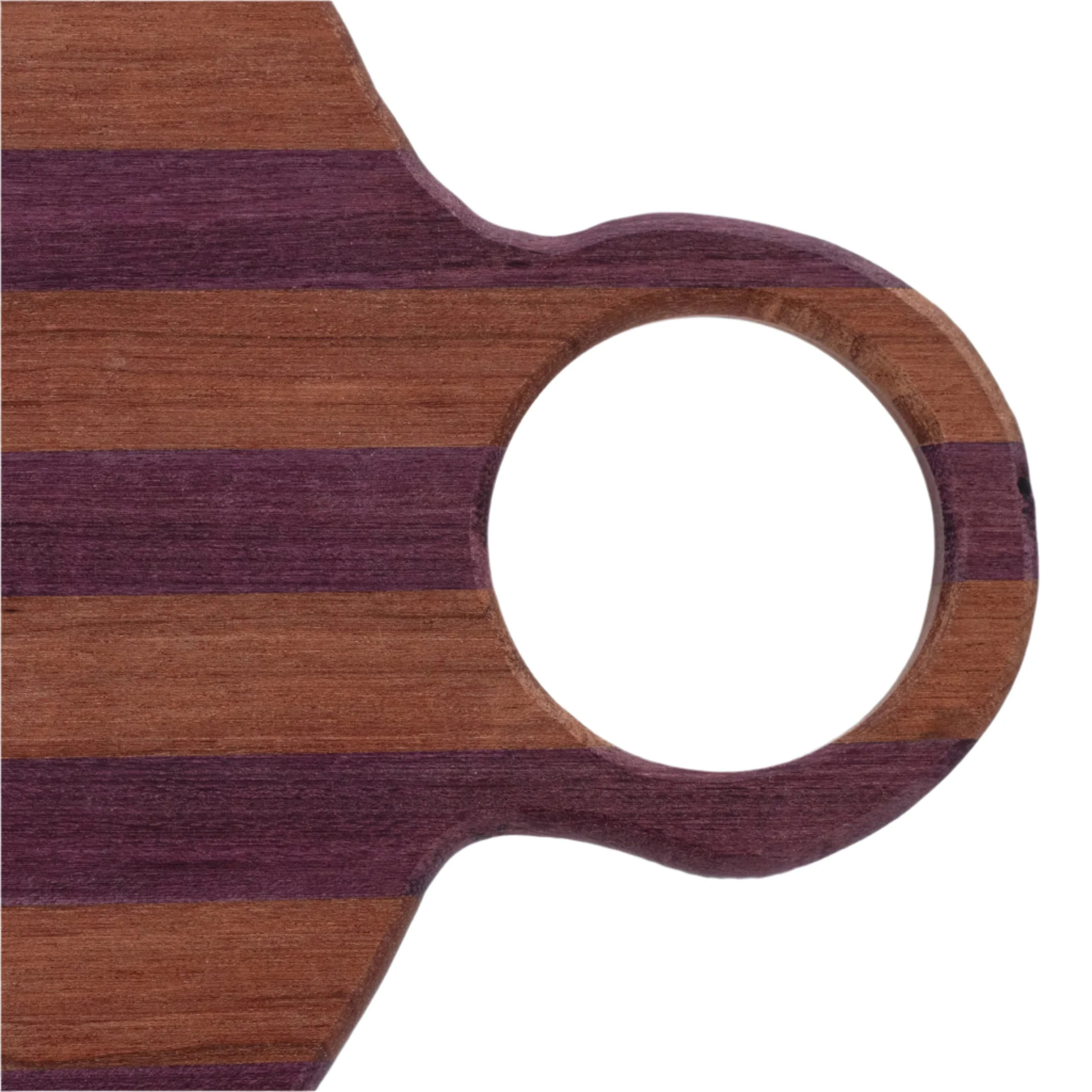 Cutting Board With Handle | Circle | Mixed Wood | Handcrafted - Image 3